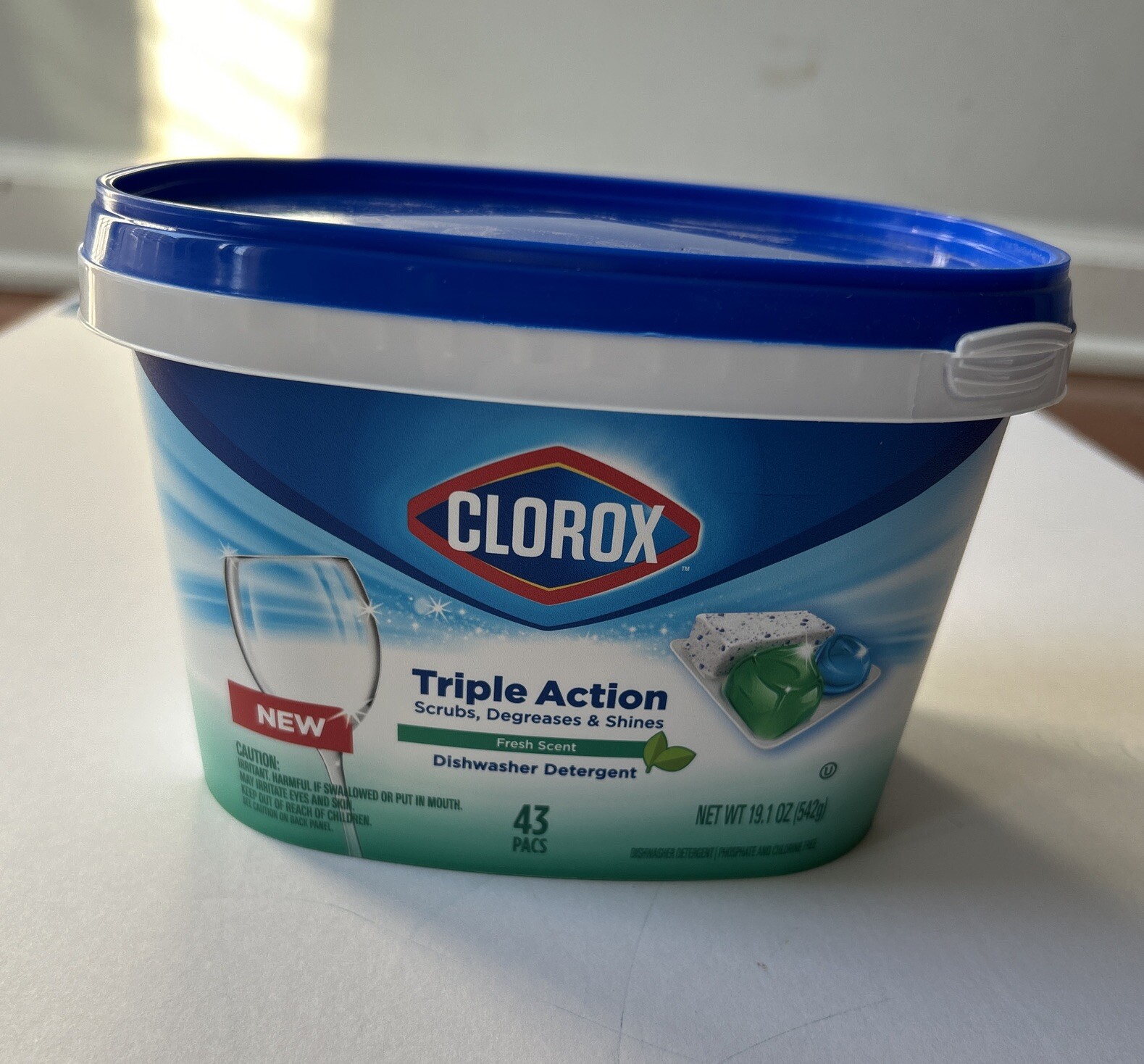 43 Pacs Clorox Triple Action Dishwashing Detergent Fresh Scent Degreases Scubs