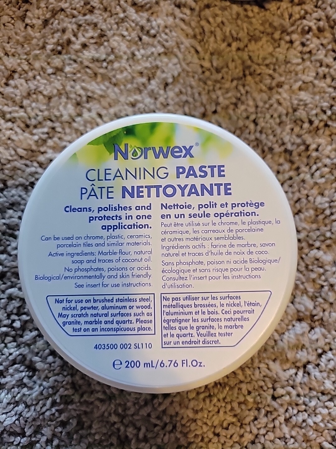 Norwex Cleaning Paste 200ml 6.76 OZ Stain Removal, Cleans Dirt & Polish USA