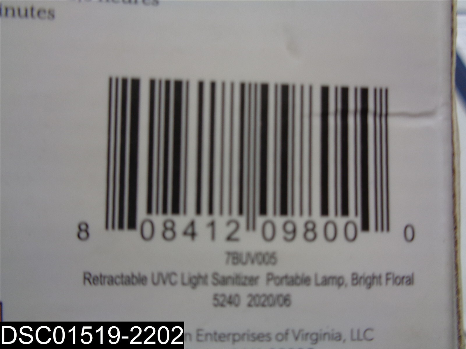 7BUV005 Evergreen Bright Floral Retractable UVC Light Sanitizer Portable Lamp