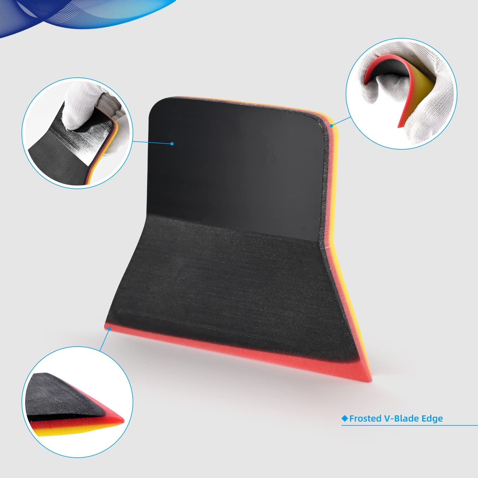 NEWISHTOOL PPF Squeegee, Small Squeegee for Vinyl, 4-Inch TPU Rubber Scraper,…