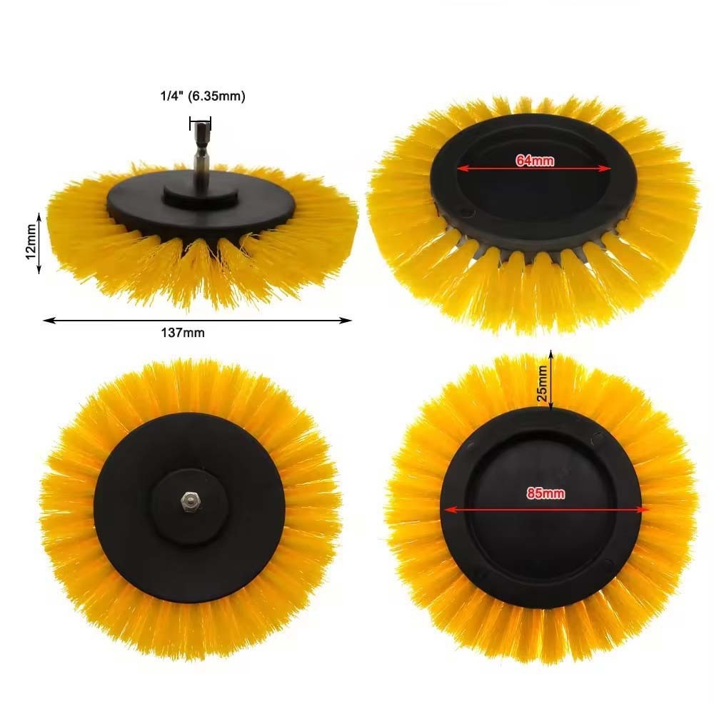 Drill Brush Electric Attachment Power Scrubber Cleaner Cleaning Carpet 3.5 Inch