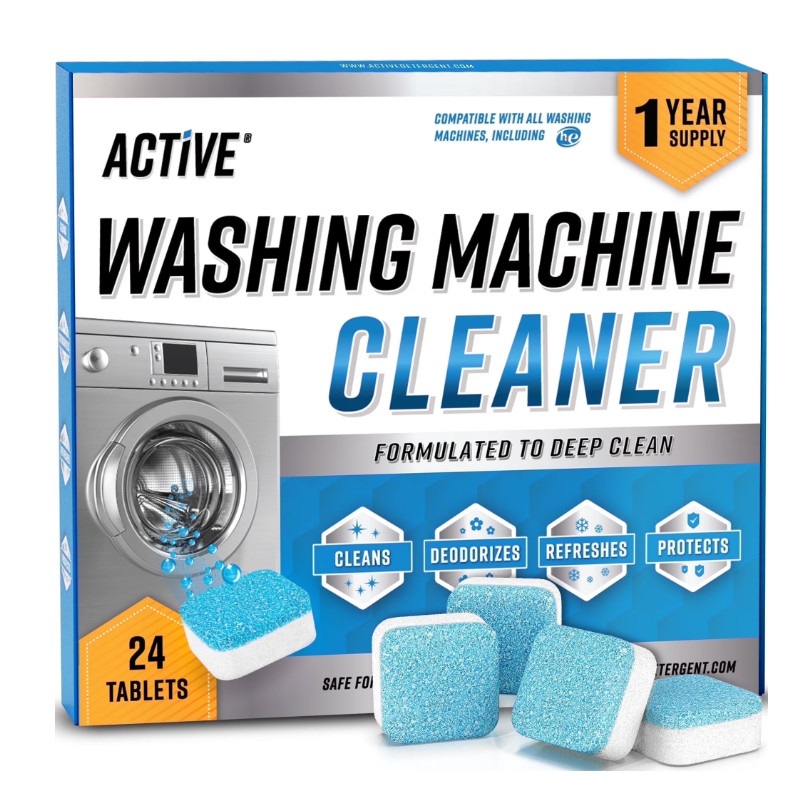 Washing Machine Cleaner Descaler 24 Count – Deep Cleaning Tablets For HE Front