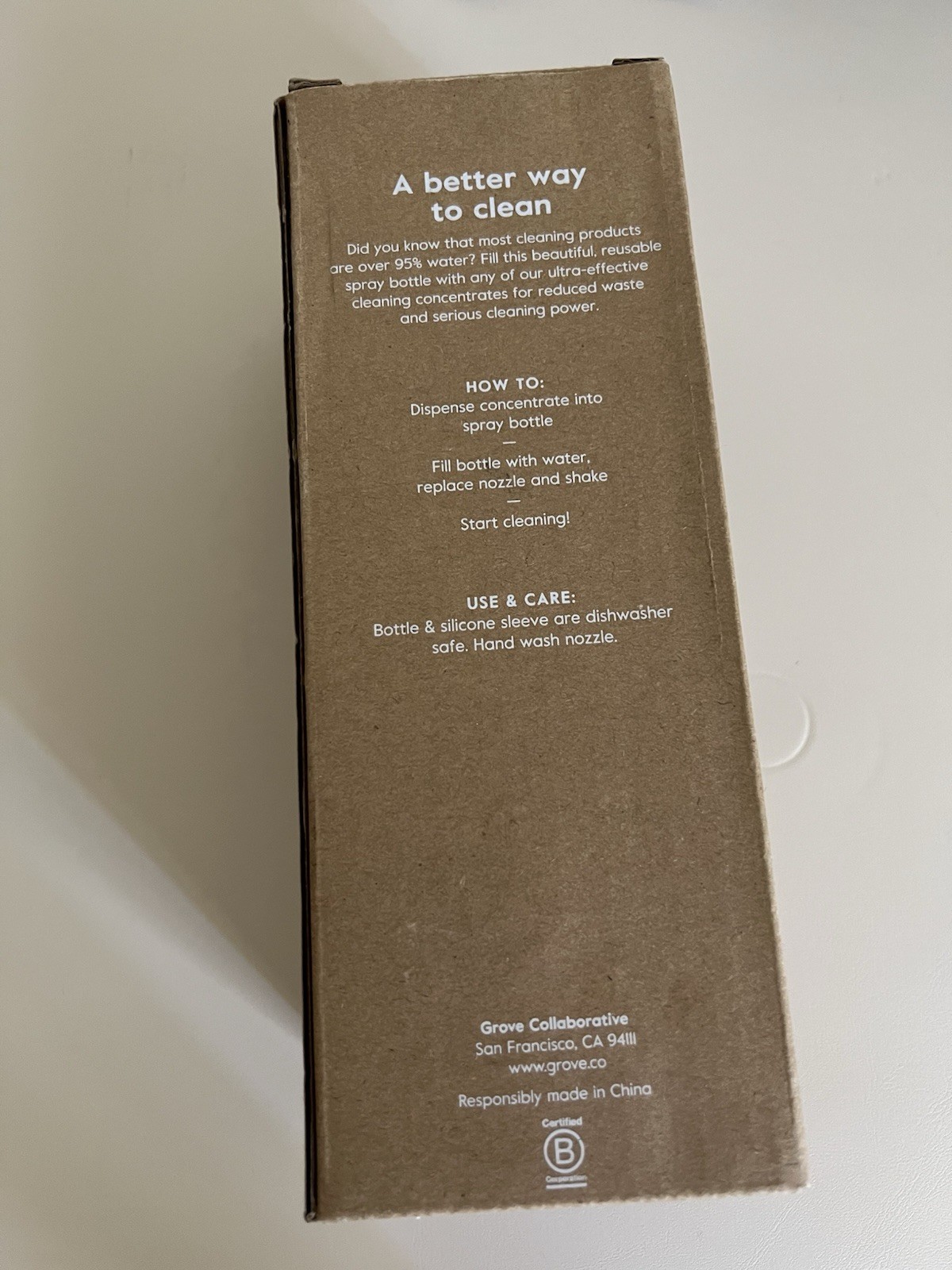NIB Grove Glass Clean Spray Bottle Purple Silicone Sleeve