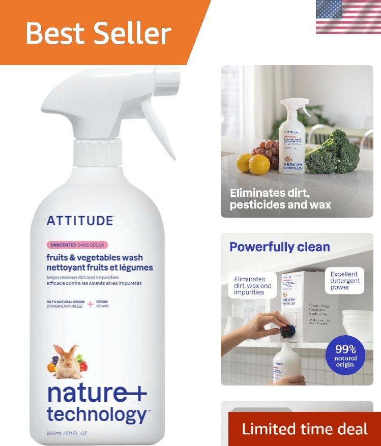 27.1 Fl Oz Fruit & Vegetable Wash – Unscented Food-Safe Cleaner