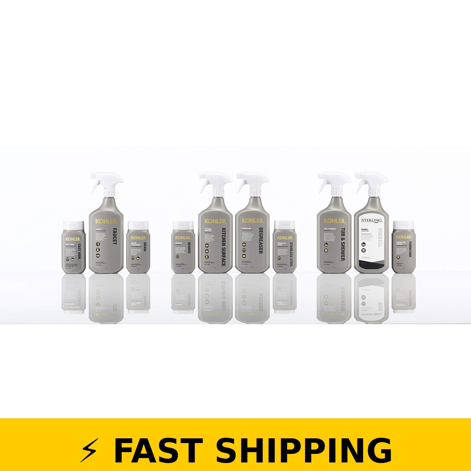 Kohler Faucet Cleaner, 28 FL Oz – Streak Free Shine, Ammonia Free