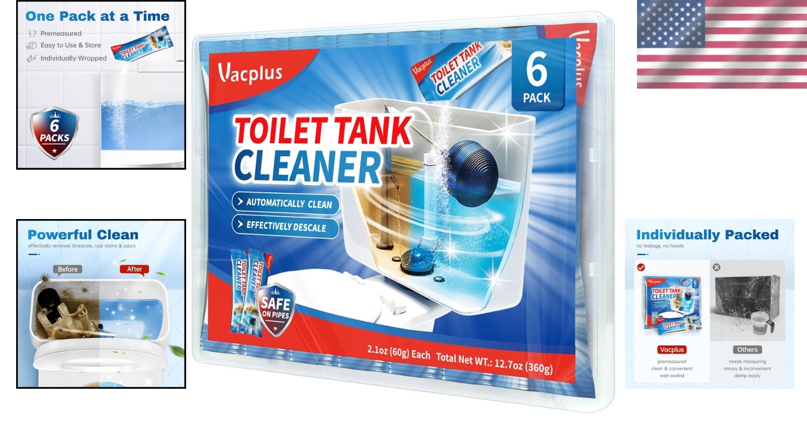 Automatic Toilet Tank Cleaner Tablets – 6 Pack, Easy and Safe Cleaning Solution