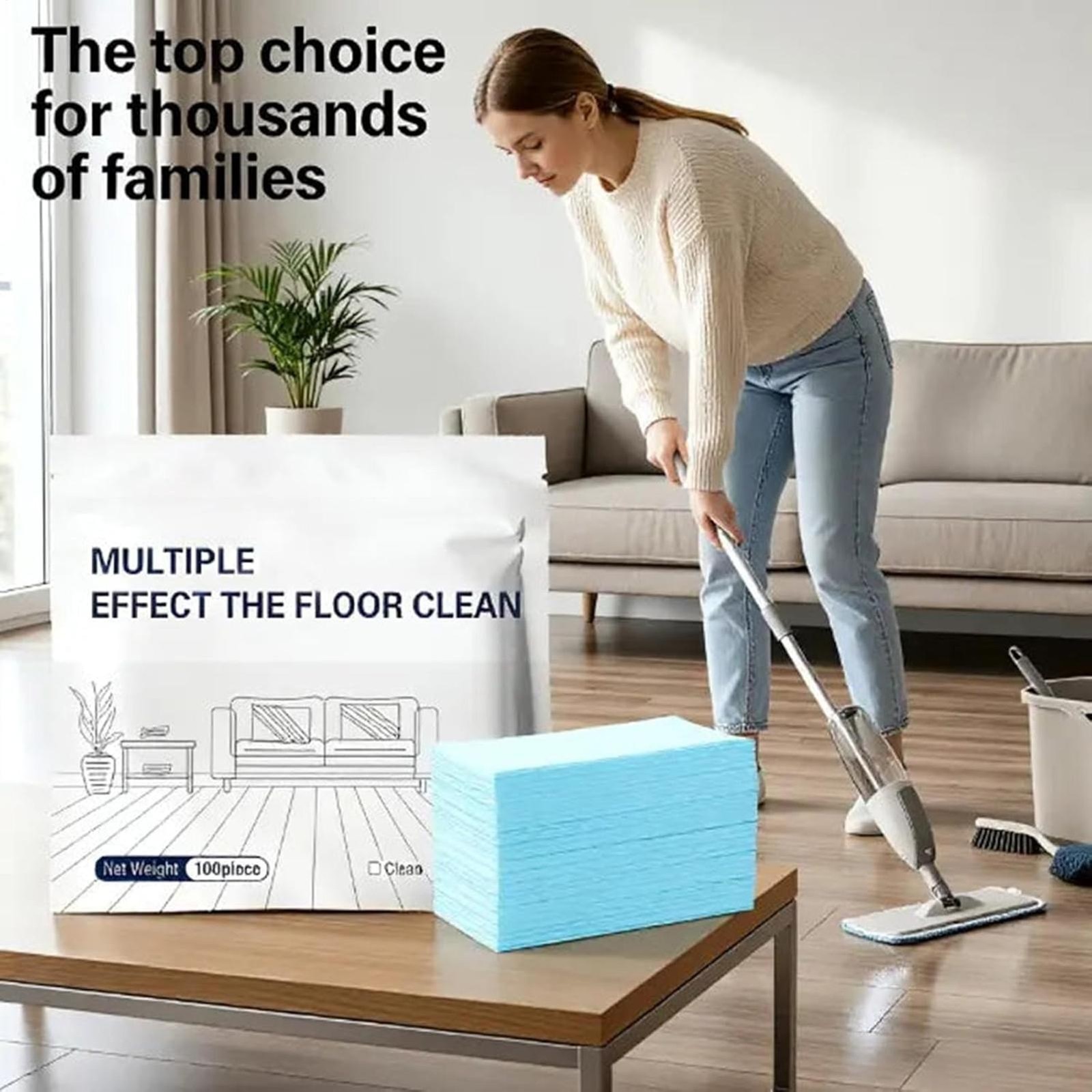 100pcs Multi-Floor Cleaning Tablets,Multiple Effect the floors Clean