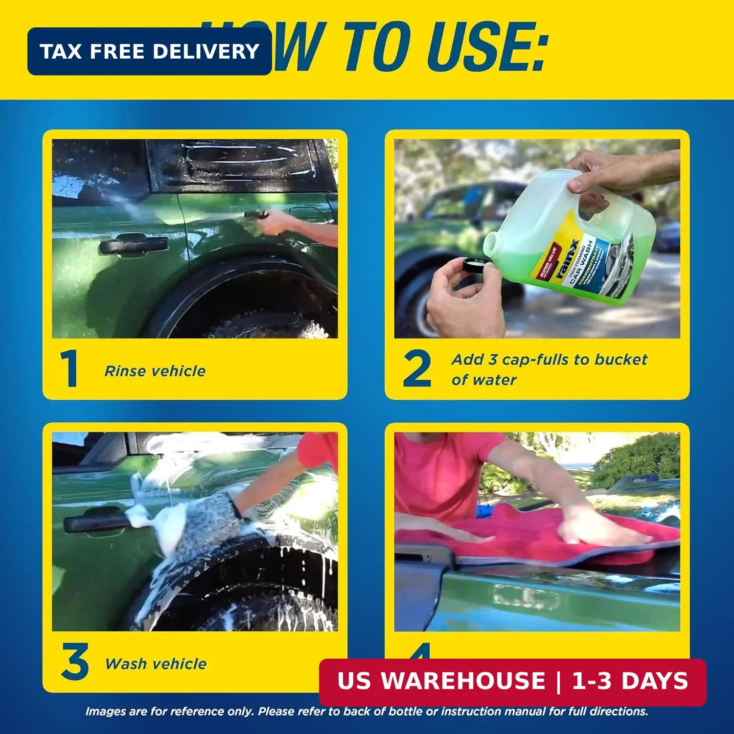 Rain-X 620191 Car Wash – 100 fl oz. High-Foaming, Concentrated Formula for Great