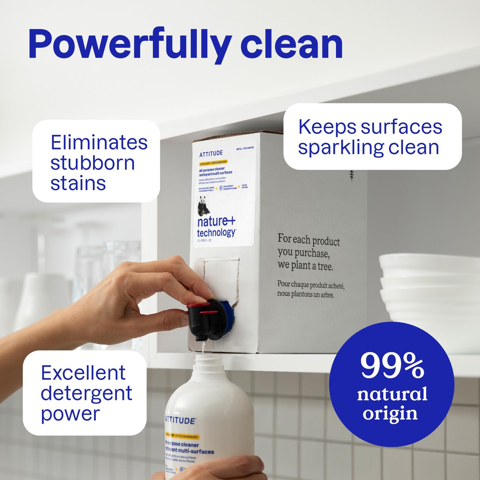 All Purpose Cleaner Spray Plant Based EWG Verified Vegan 27.1 Oz Streak Free Kit