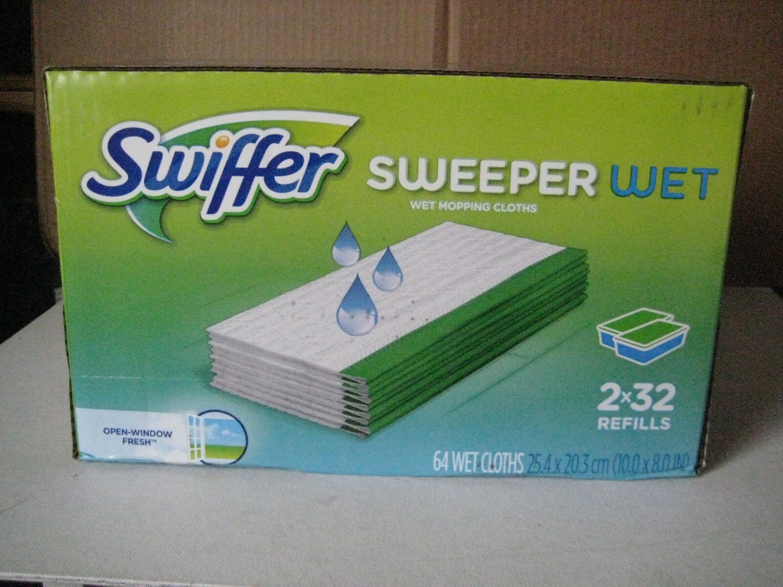 Swiffer Sweeper Wet Mopping Cloths Refills Open Window Fresh 32 Count Pack of 2