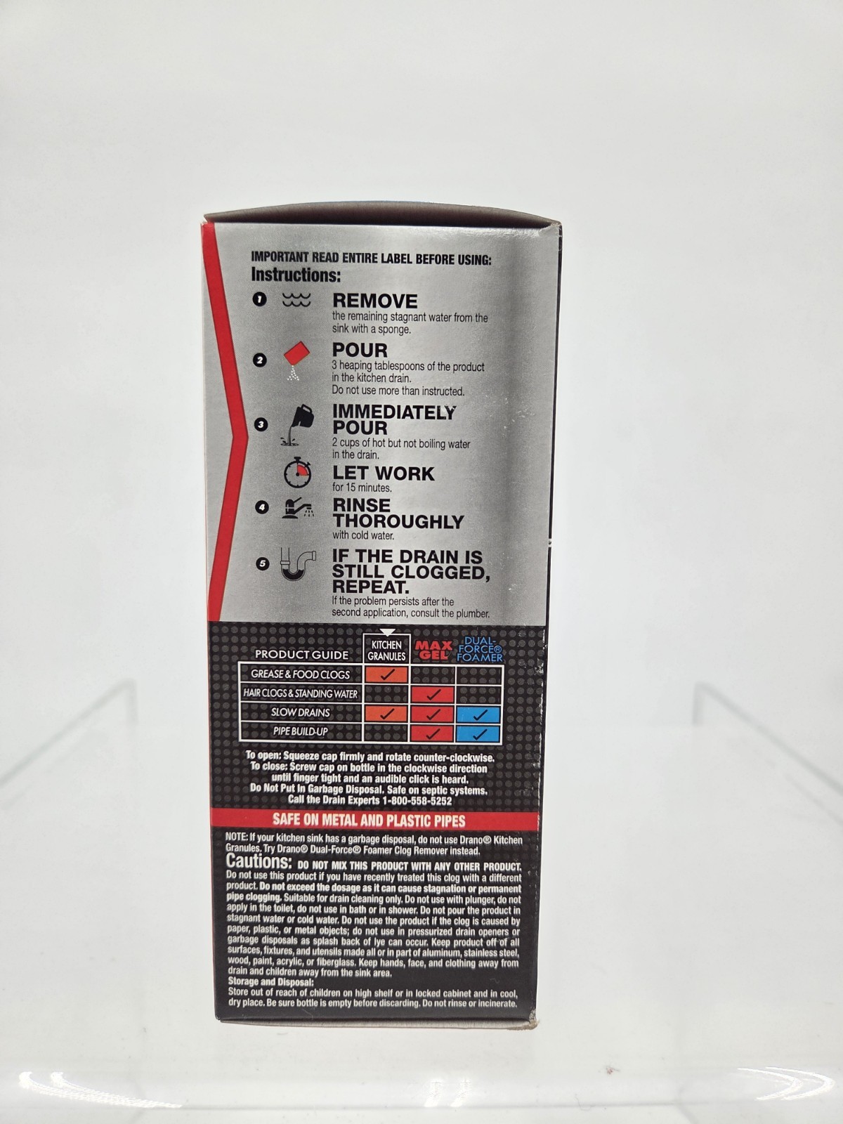 Drano Kitchen Granules Clog Remover, Destroy Tough Clogs 8.8 Oz