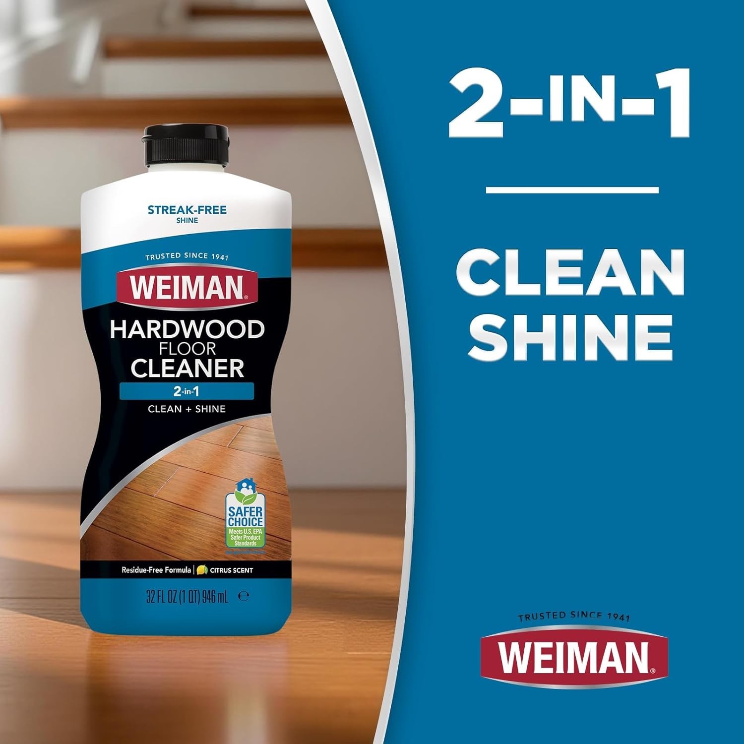 Plant-Based 32 Oz Hardwood Cleaner for Finished Floors – Streak-Free Results