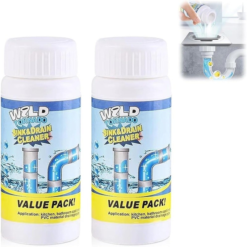 Powerful Drain Cleaner Clogs Hair Grease Food Odor Elimination Home Use