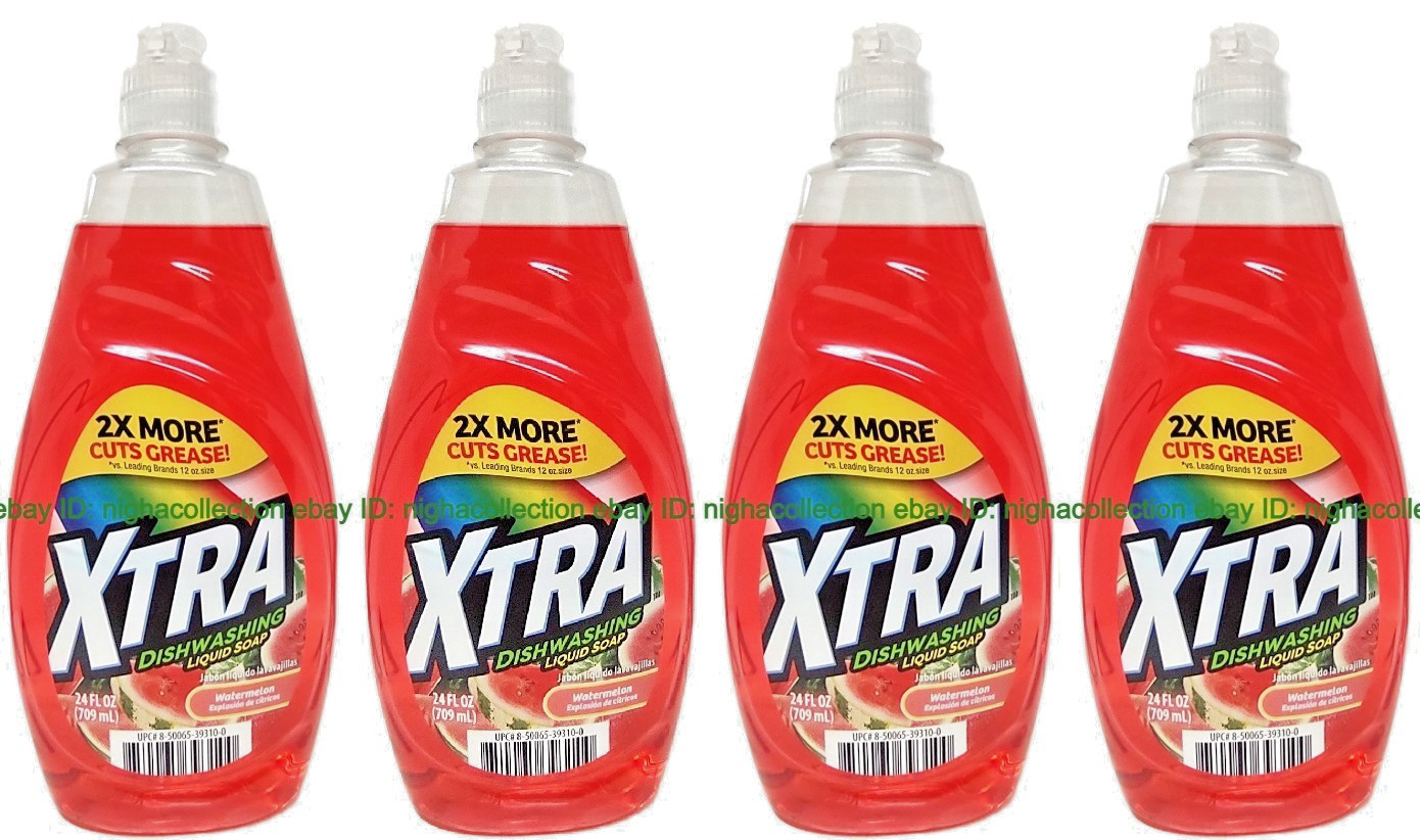 ( 4 Bottles )xtra Dishwashing Liquid Soap Watermelon 24 oz Each