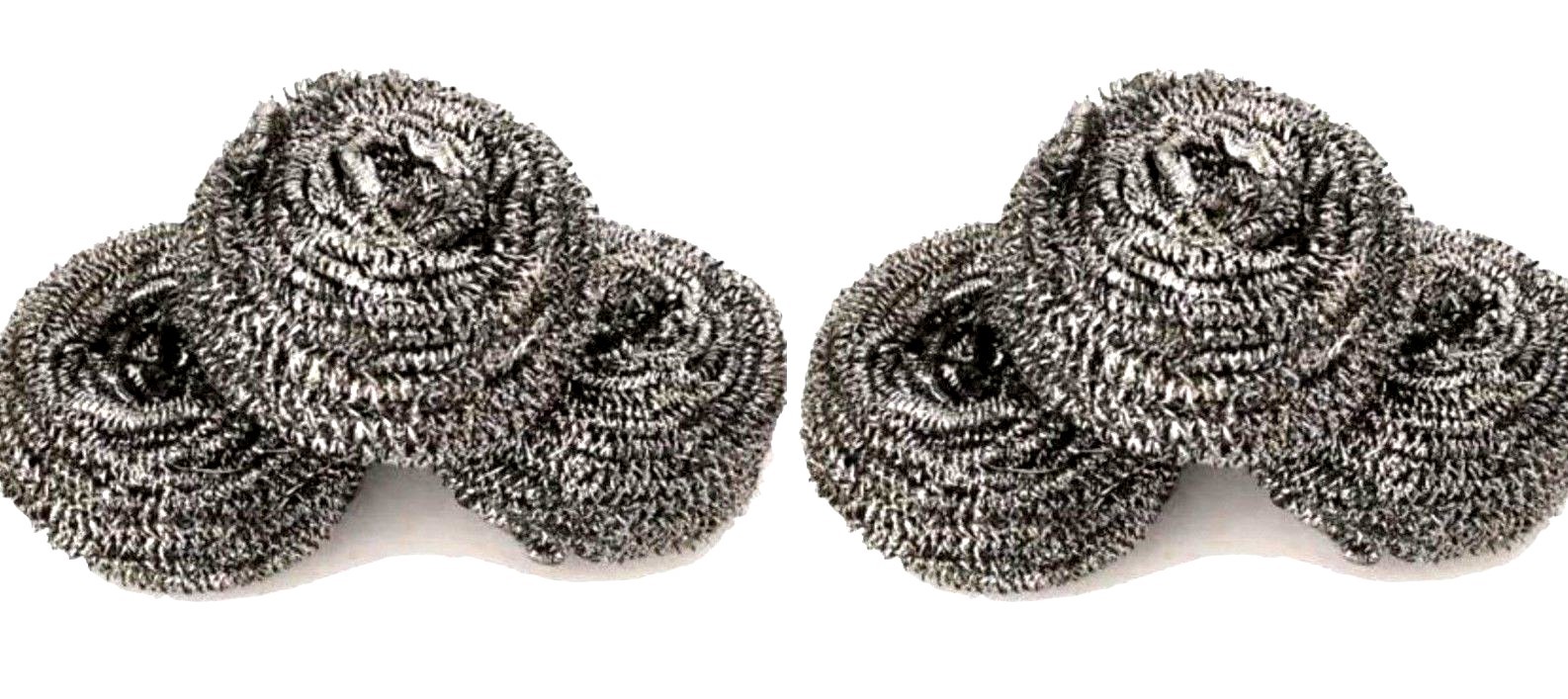 2 Packs 3 Pieces Shining Stainless Steel Sponges Scrubbers Scouring Pads