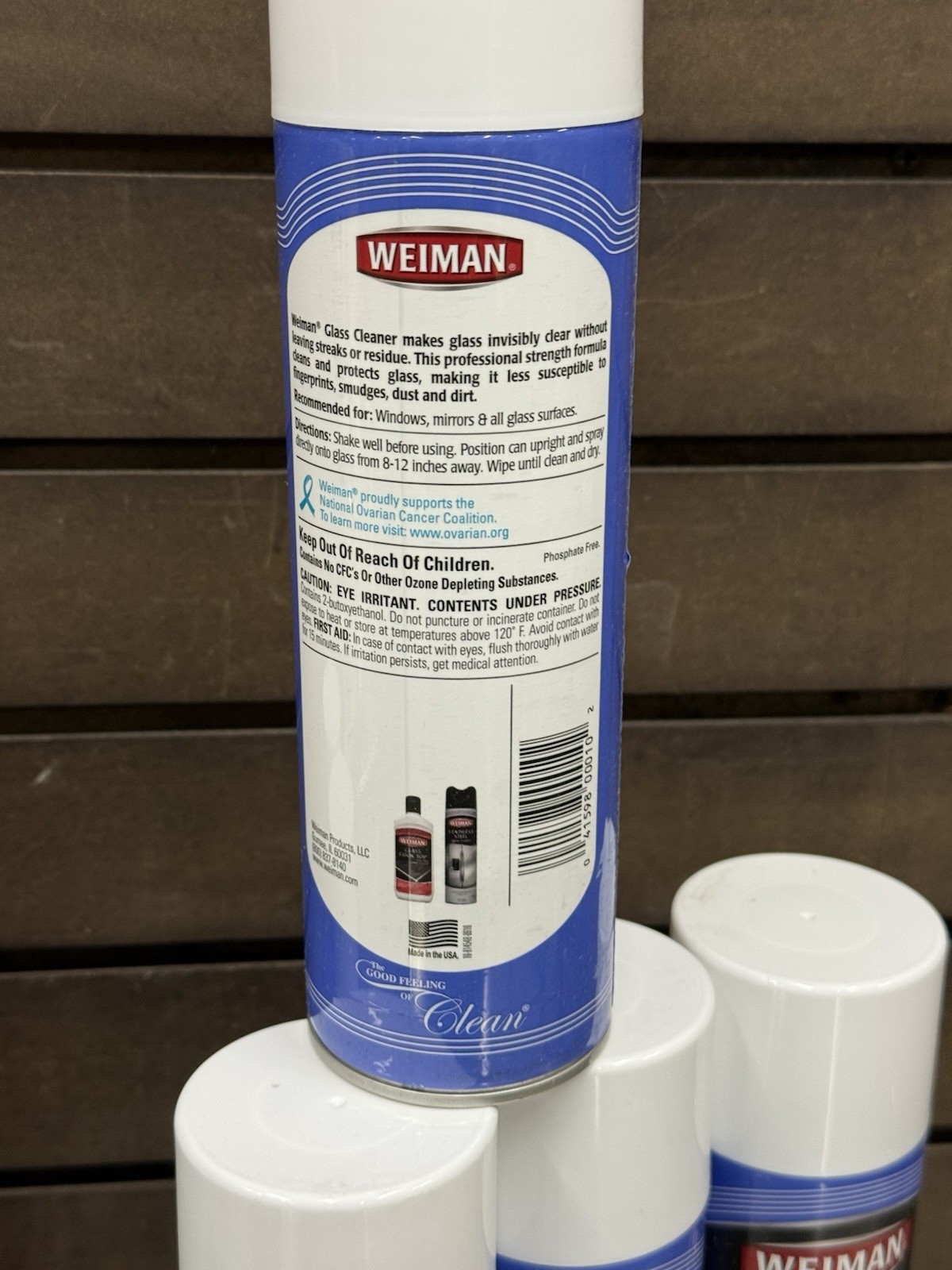 Pack of 6 – WEIMAN Glass Cleaner 19 oz Aerosol Spray Can
