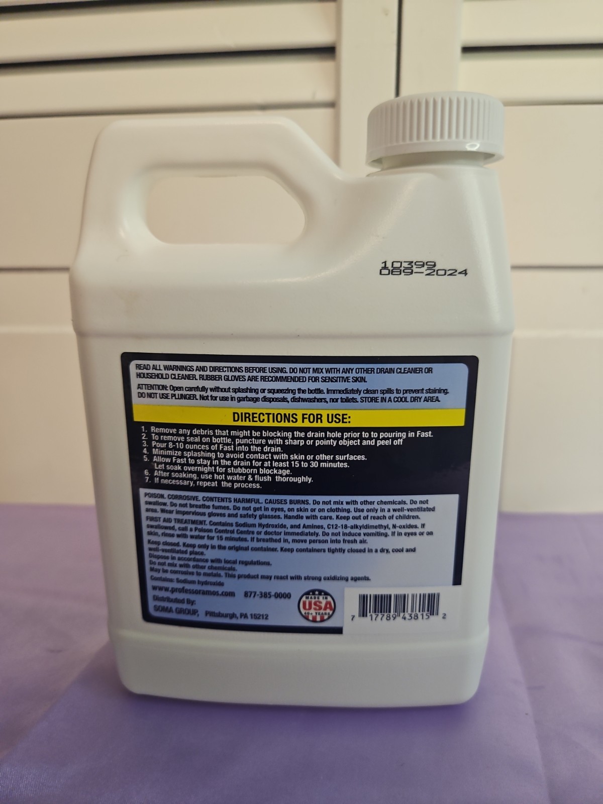 NEW Professor Amos Super Fast Drain Cleaner 32 Oz Made In USA