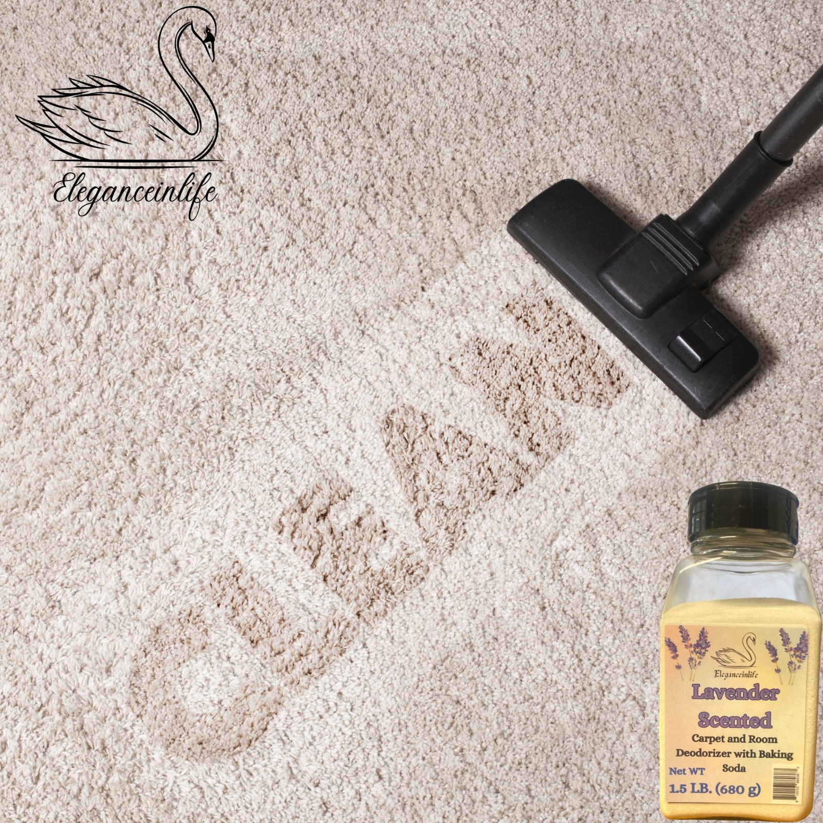 Eleganceinlife Lavender-Scented Carpet and Room Deodorizer 1.5 LB Each 2pk