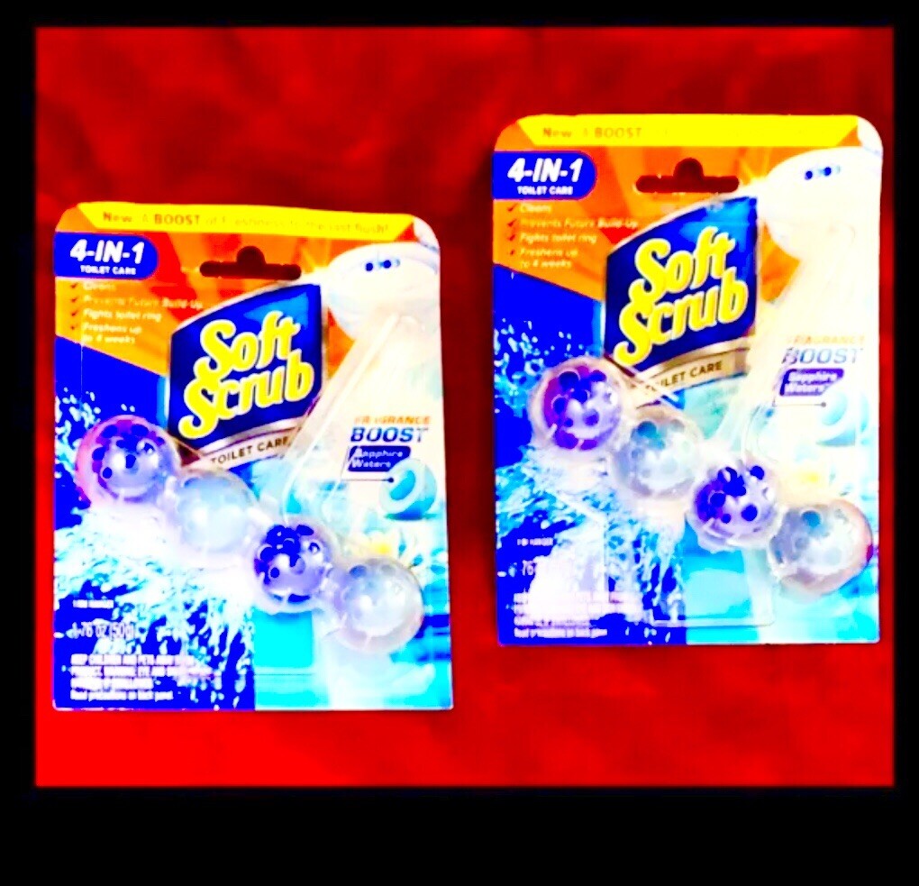2pks Soft Scrub 4-in-1 Technology Toilet Care SAPPHIRE WATERS:clean/fight/fresh