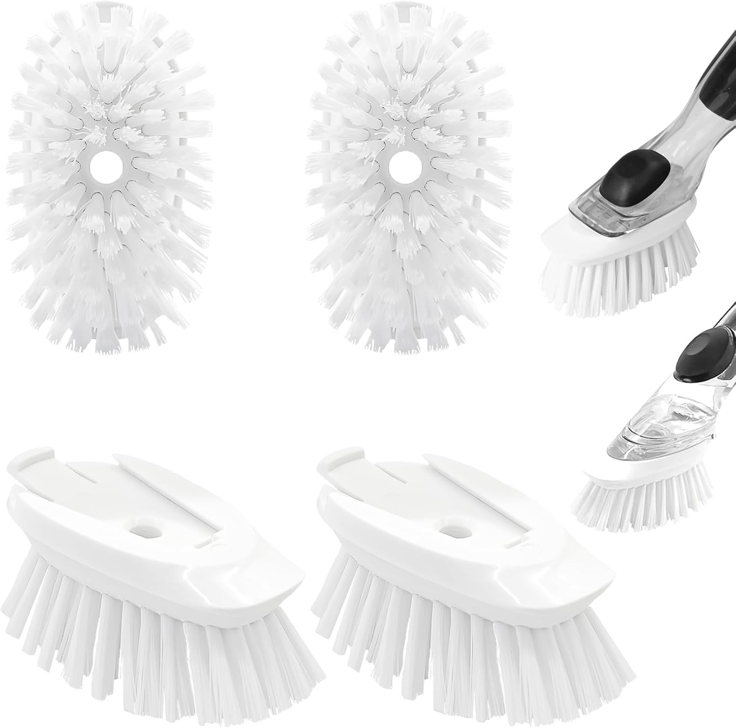 Dish Brush Refill, 4 Pack Dish Brush Replacement Head for OXO Dish Brush, Brush