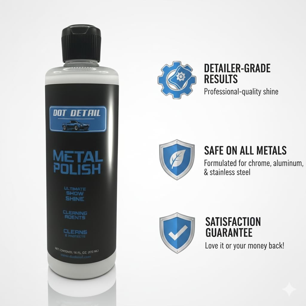 Metal Polish 16 fl oz Cleans Protects Aluminum Brass Copper Silver Gold