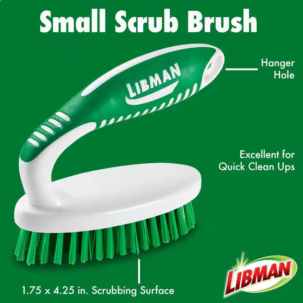 Small Space Scrub Brush with 32 oz Spray Bottle Heavy Duty Grout Corner Cleaner