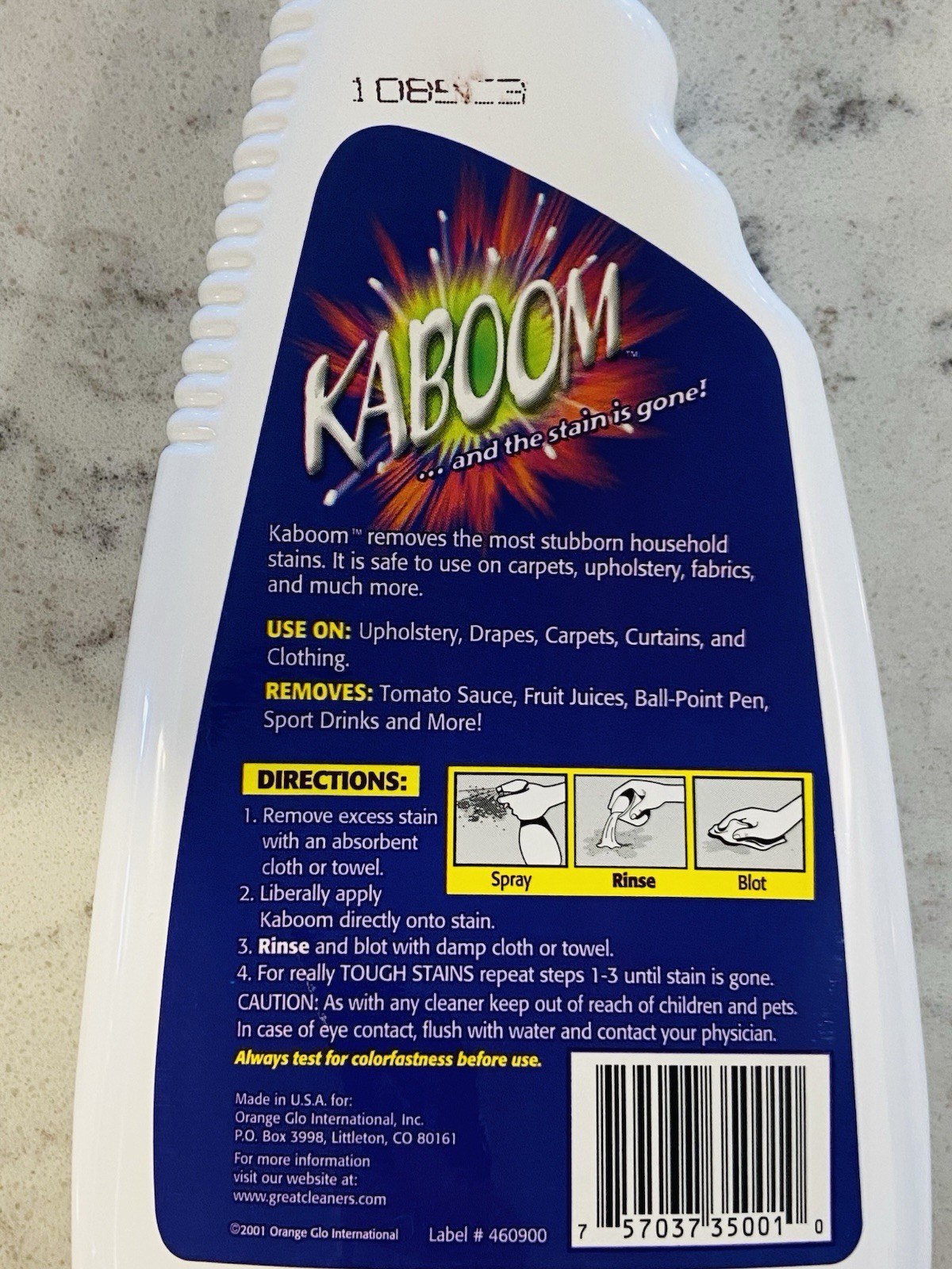NEW IN BOX ~ KABOOM 20 FL OZ ALL-PURPOSE STAIN REMOVER WITH CHAMOIS & NOZZLE