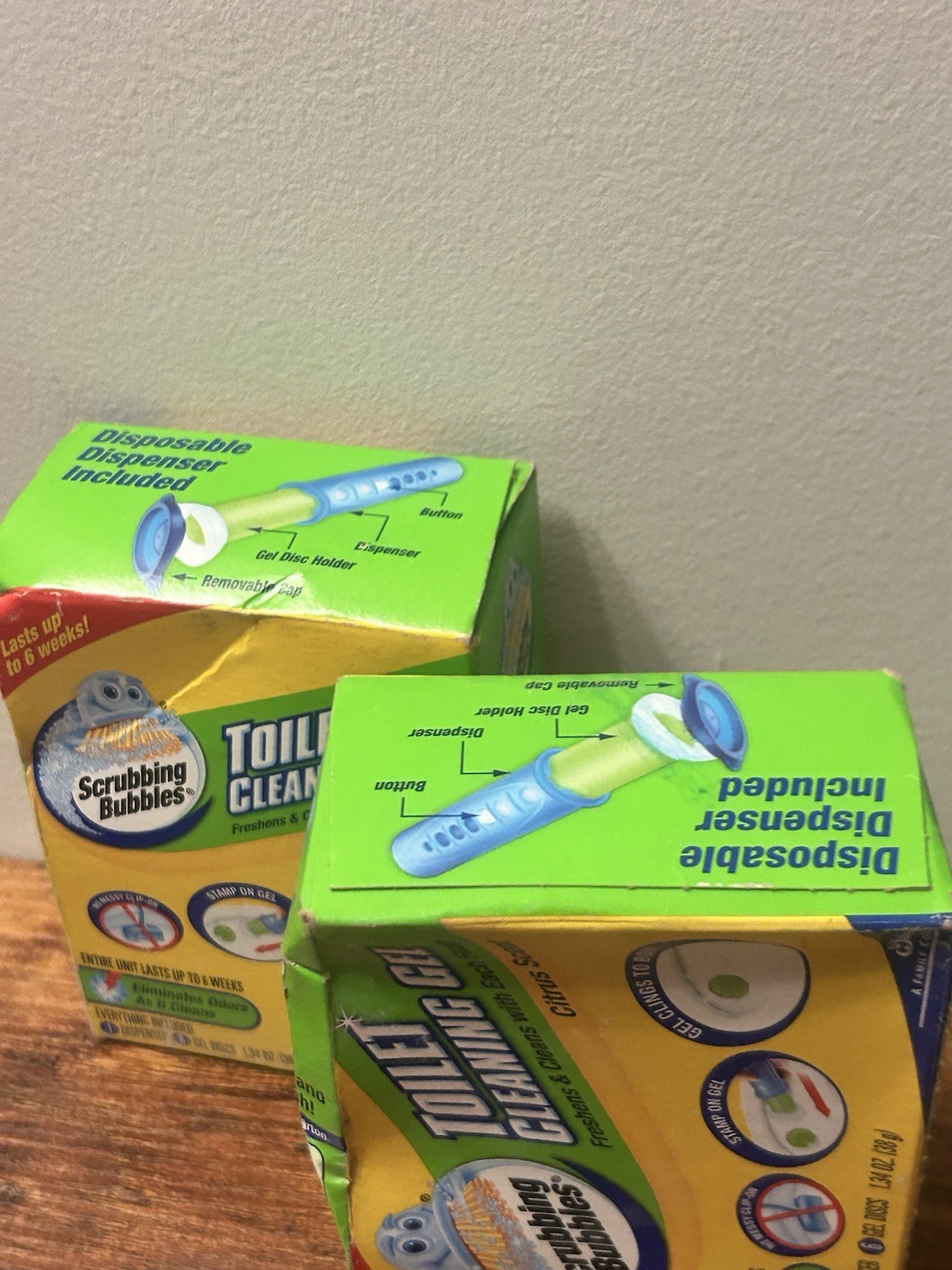 Lot of 3 Scrubbing Bubbles Toilet Cleaning Gel Citrus Scent 6 Gel Discs Each