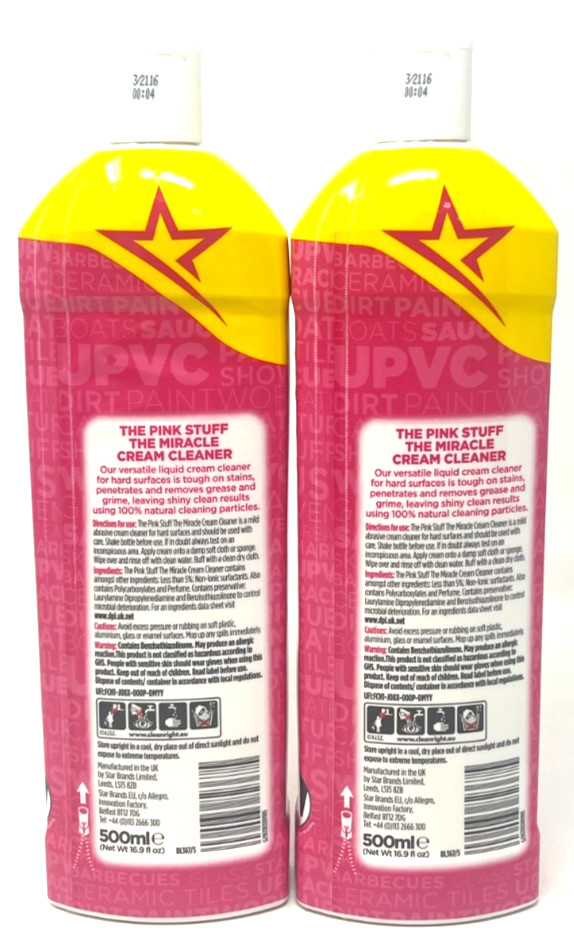 (2) Stardrops The Pink Stuff Miracle Cream Cleaner New In Packaging 16.9 fl oz