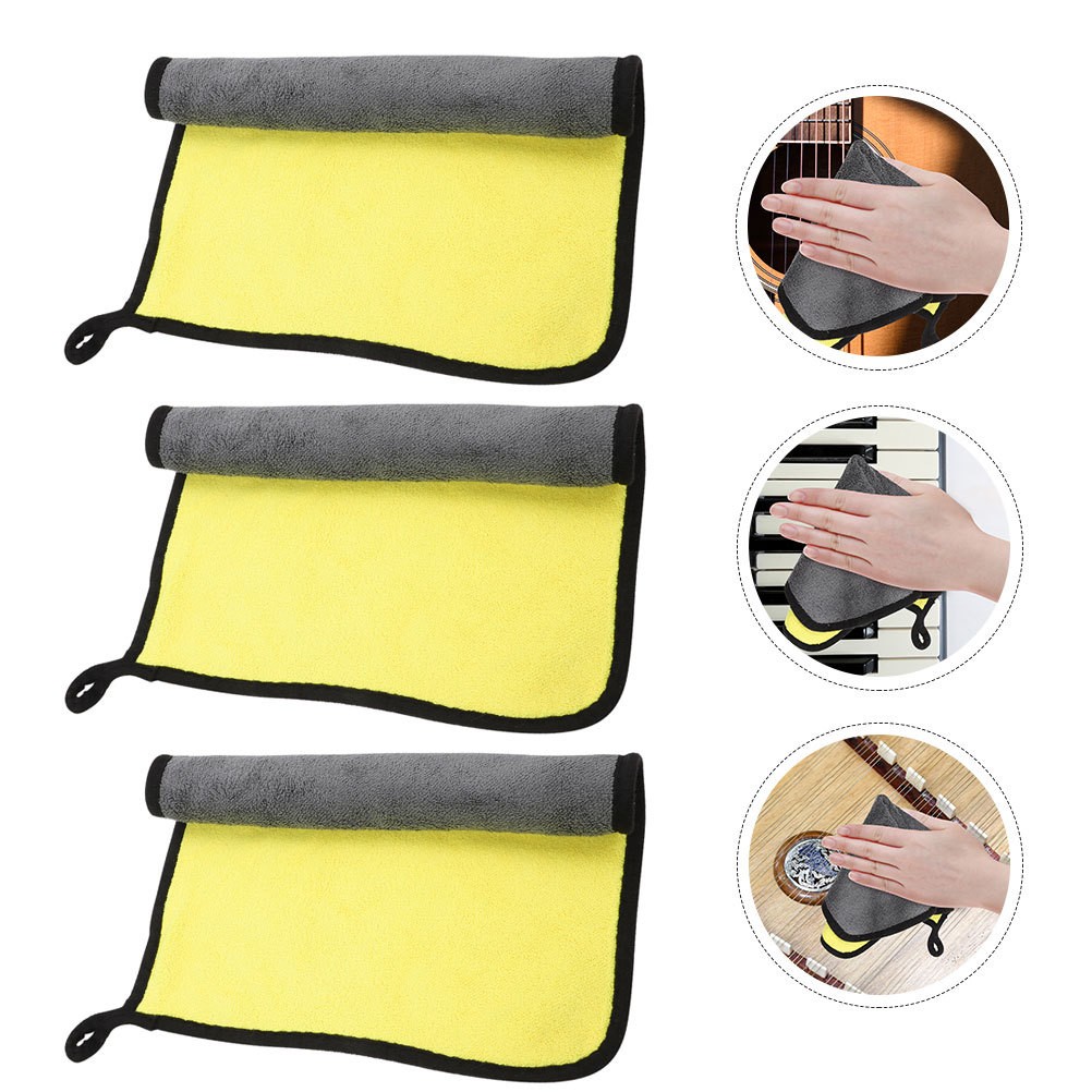 3 Pcs Musical Instrument Cleaning Cloth Guitar Clothes Violin Kit
