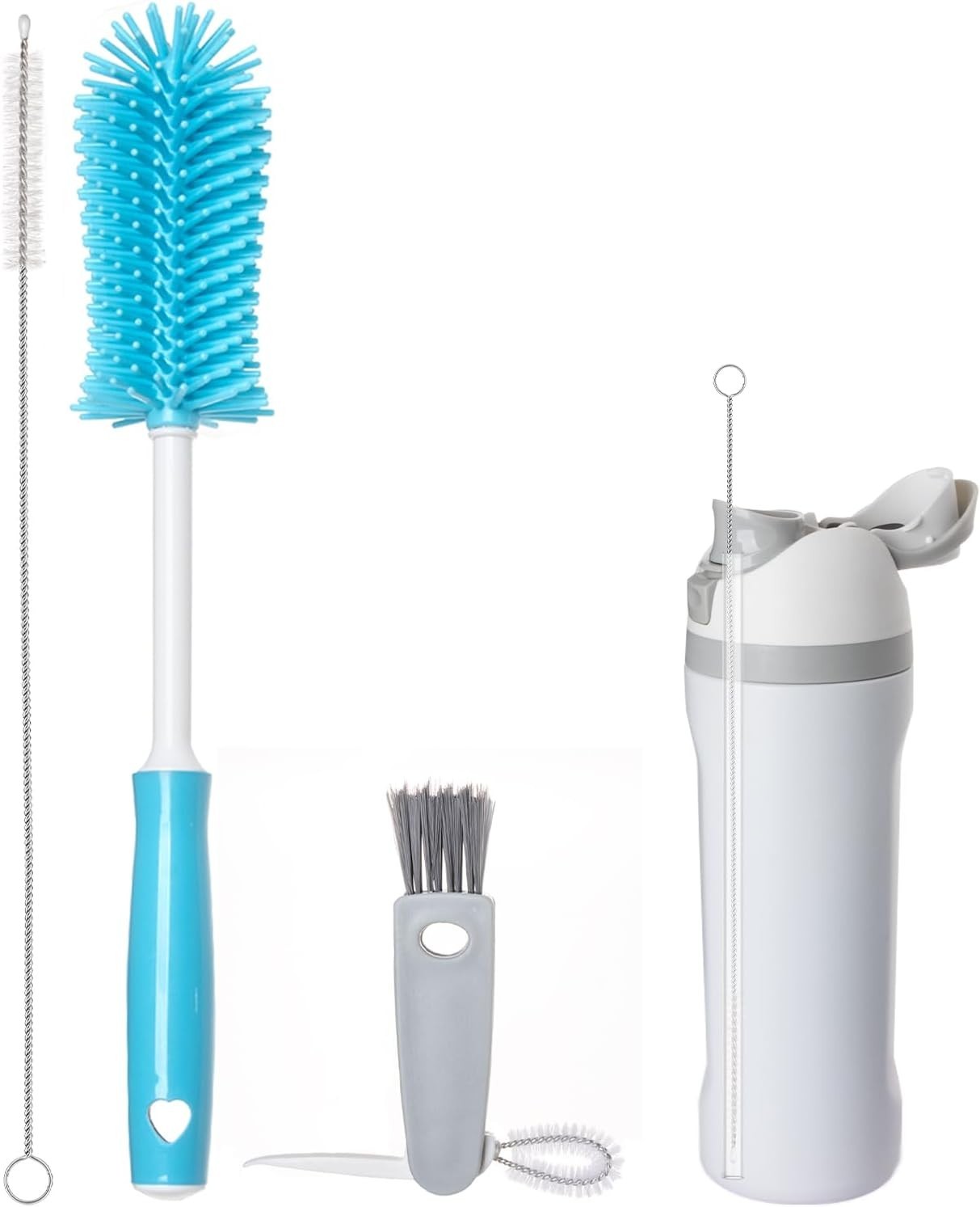 3 Pack Water Bottle Cleaner Brush Set – for Owala Cleaning Kit, Long Handle S…