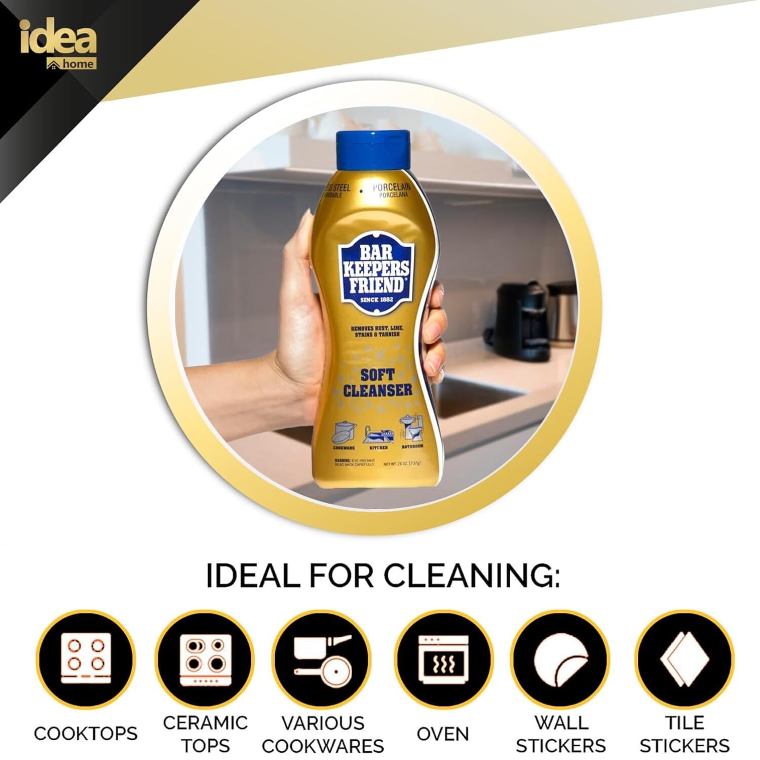 Idea Home Bar Keepers Friend Soft Cleanser (VALUE PACK 26 OZ) (1 Pack) Multip…