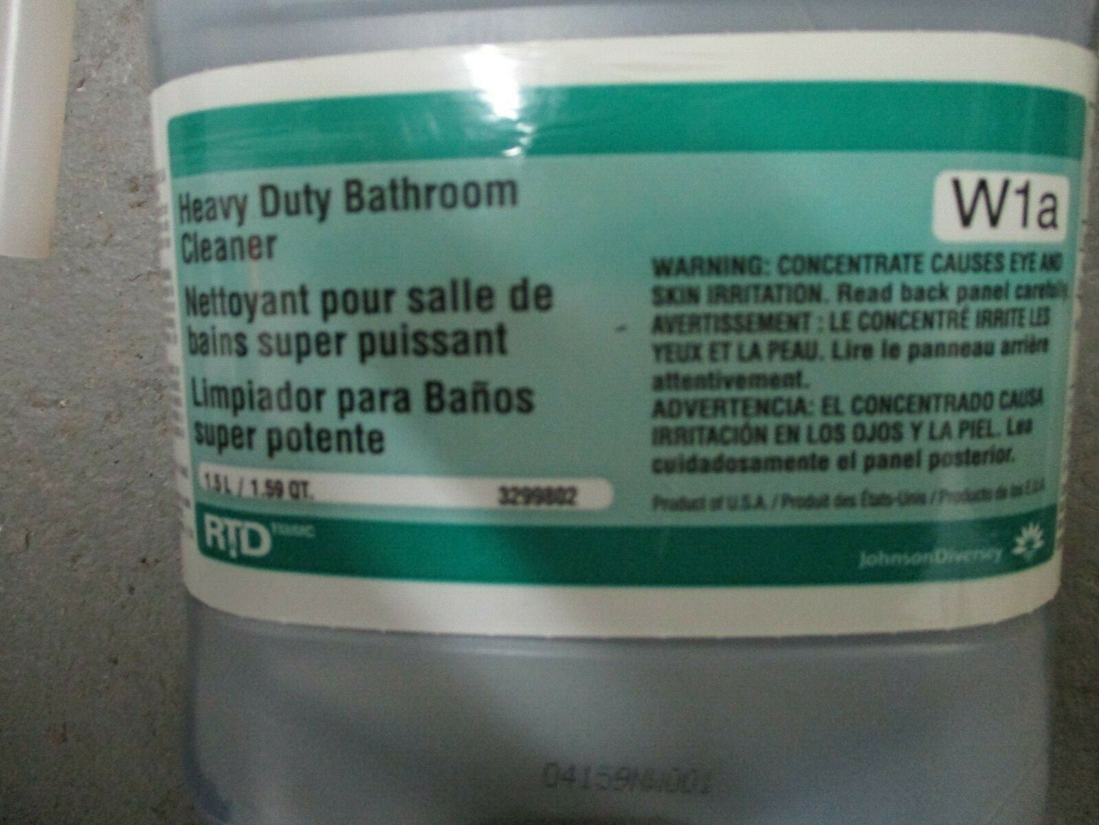 2 PACK 1.5 L JOHNSON DIVERSEY 3299802 HEAVY DUTY BATHROOM CLEANER FREE SHIPPING
