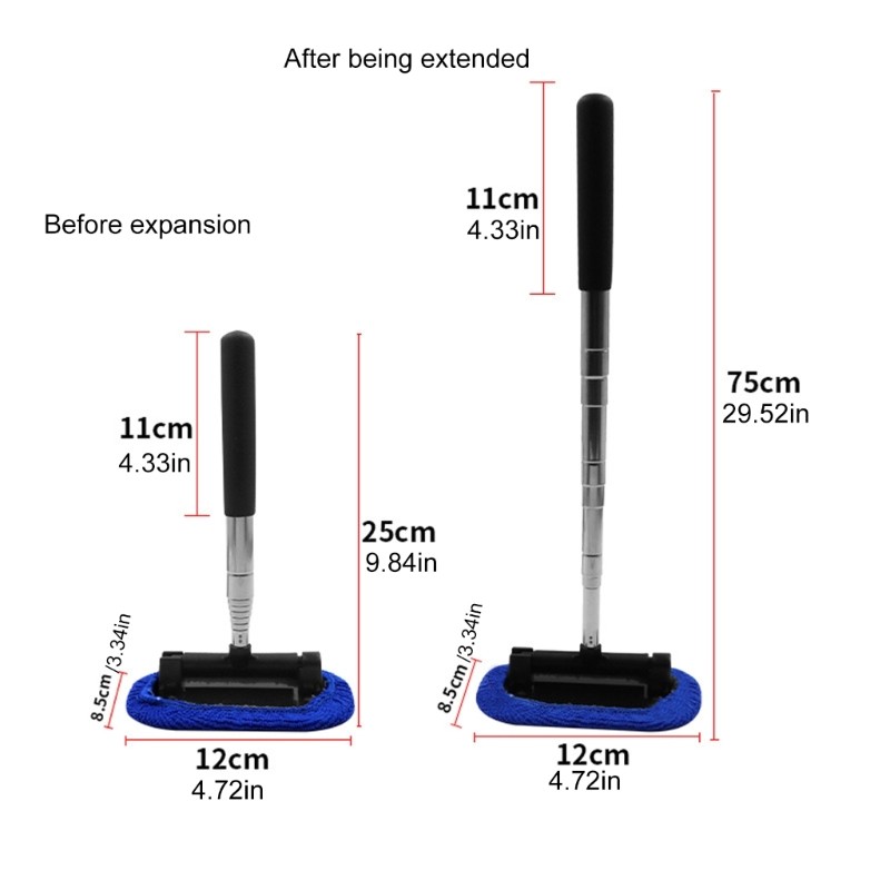 Adjustable Telescopic Car Wash Brush Kit Mop Long Handle Vehicle Cleaning Tool