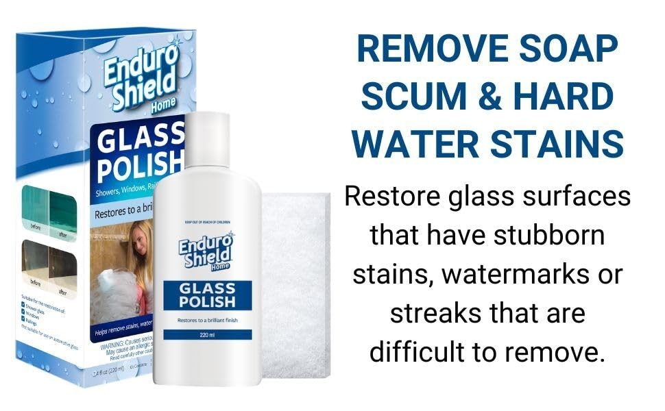 Shower Door Glass Polish – Water Spot & Hard Water Stain Cleaner for Cloudy S…