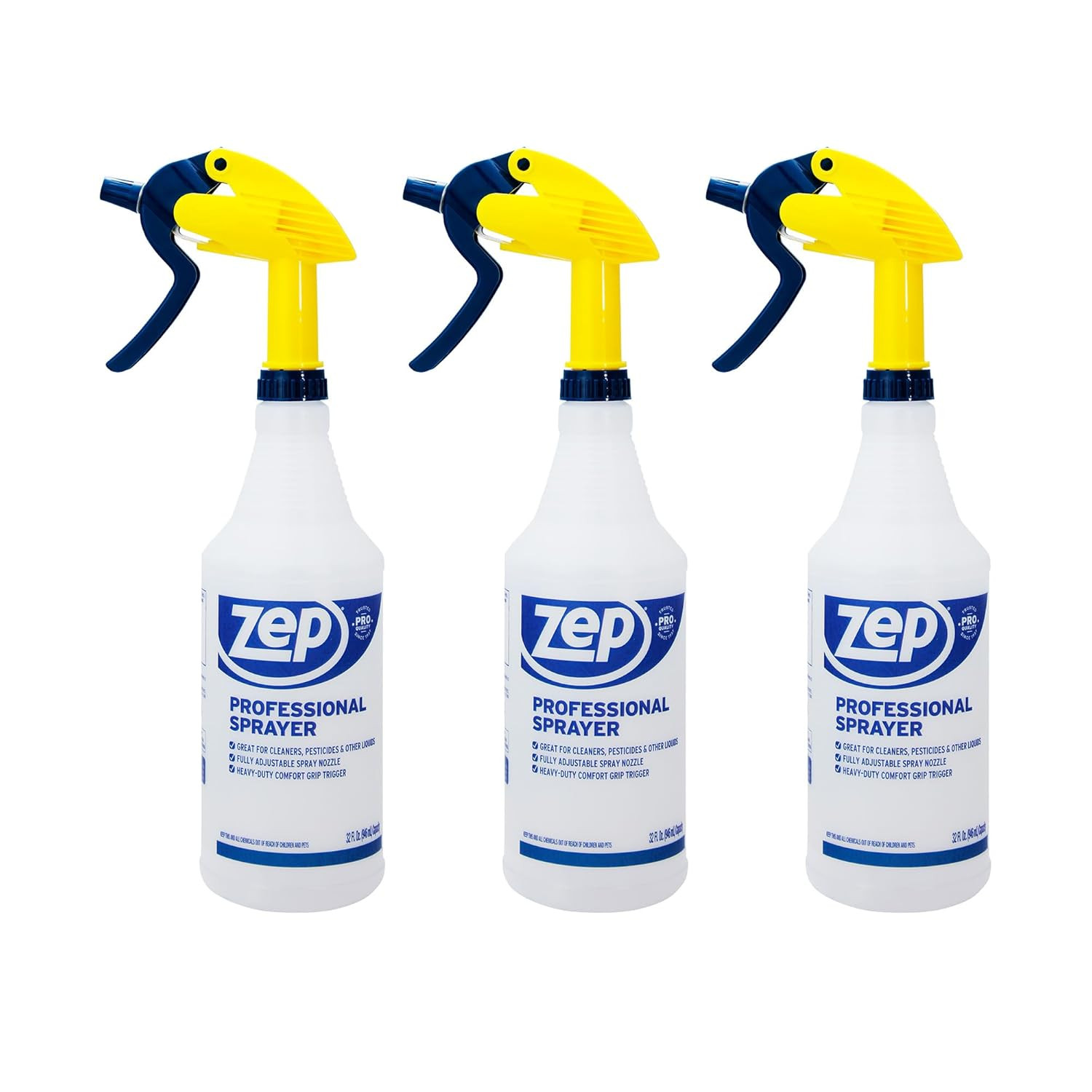 Professional Sprayer Bottle – 32 Oz (Pack of 3) – HDPRO1 – Versatile Adjustable