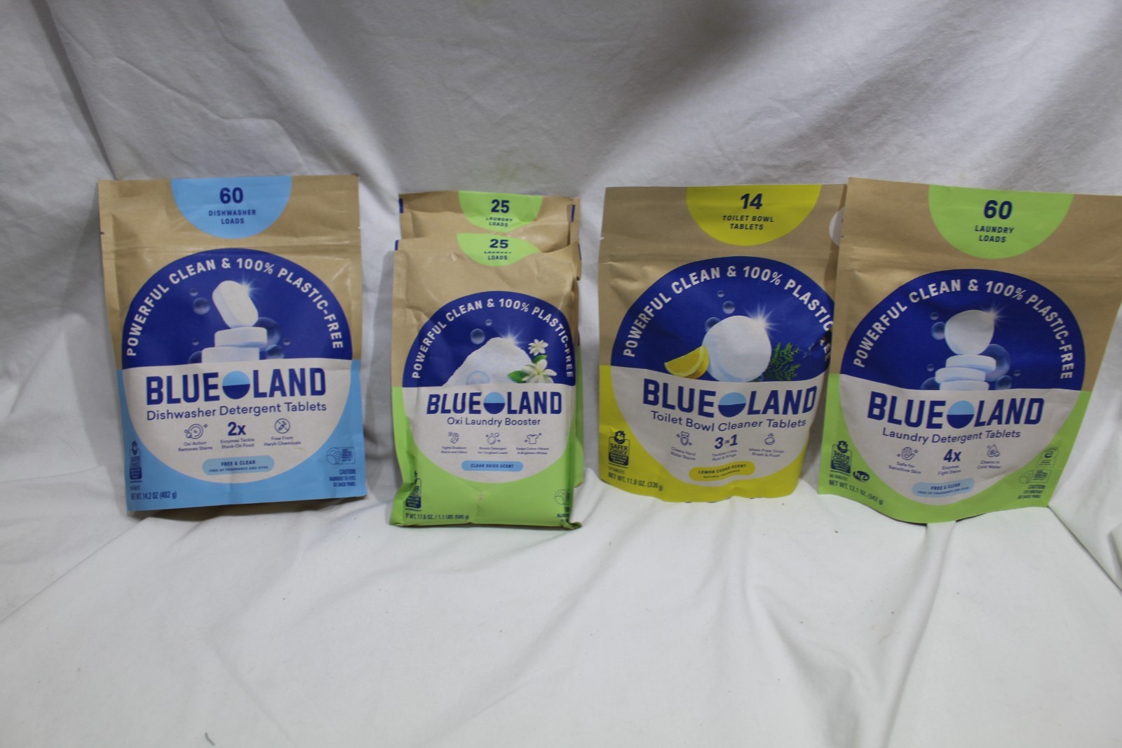Lot of Blueland Dishwasher, Laundry, Toilet Bowl Cleaner and Oxi Laundry Boost
