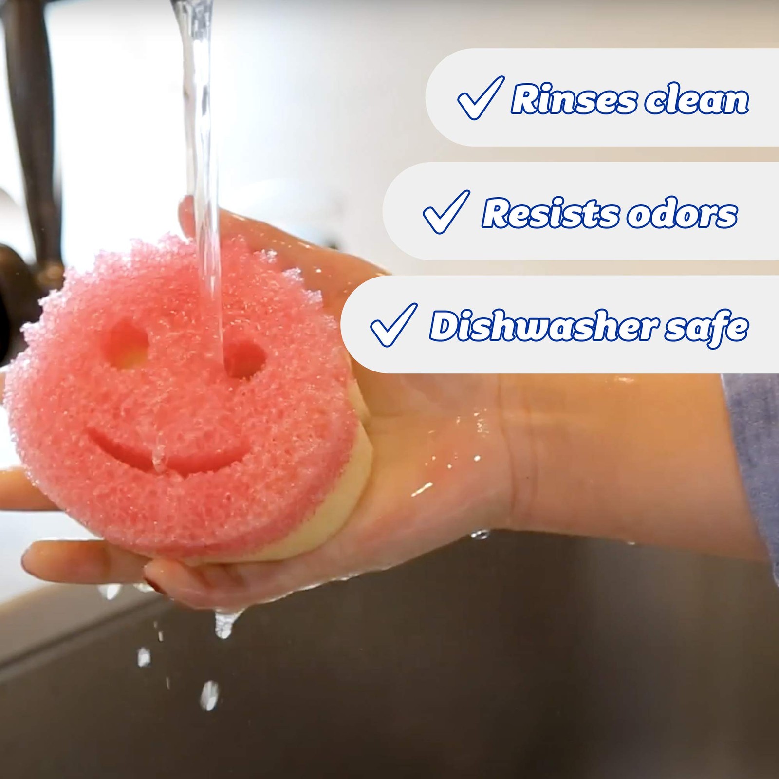 Scrub Daddy Pink Utility Sponge Temperature Control Flexible Cleaning Tool