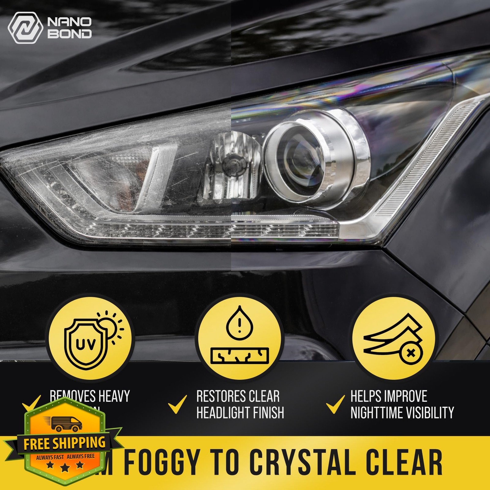 Nano Bond Ceramic Headlight Restoration Kit 30ml Bottle