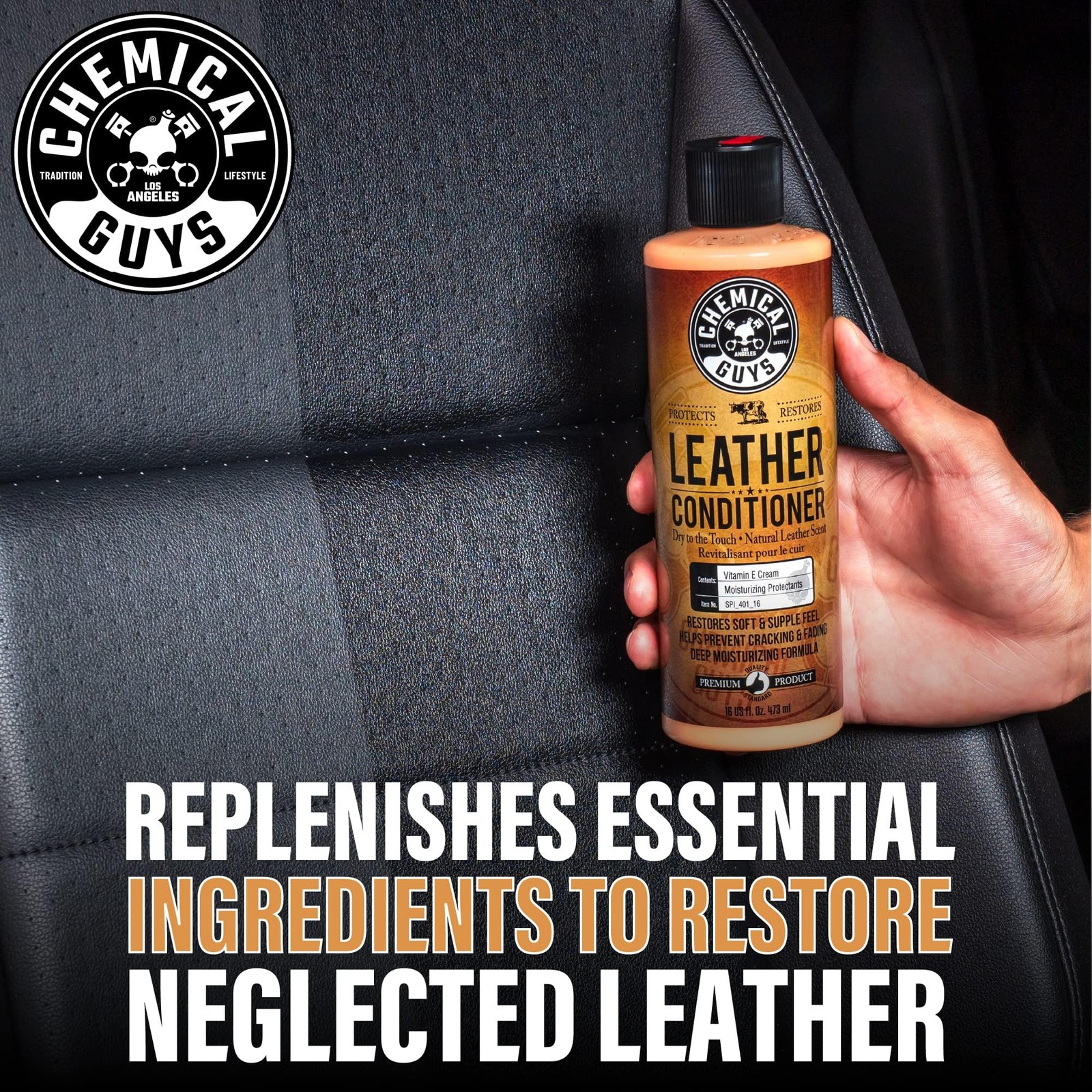 Chemical Guys, Leather Cleaner & Conditioner Kit, Travel Size, 2 x 4 oz