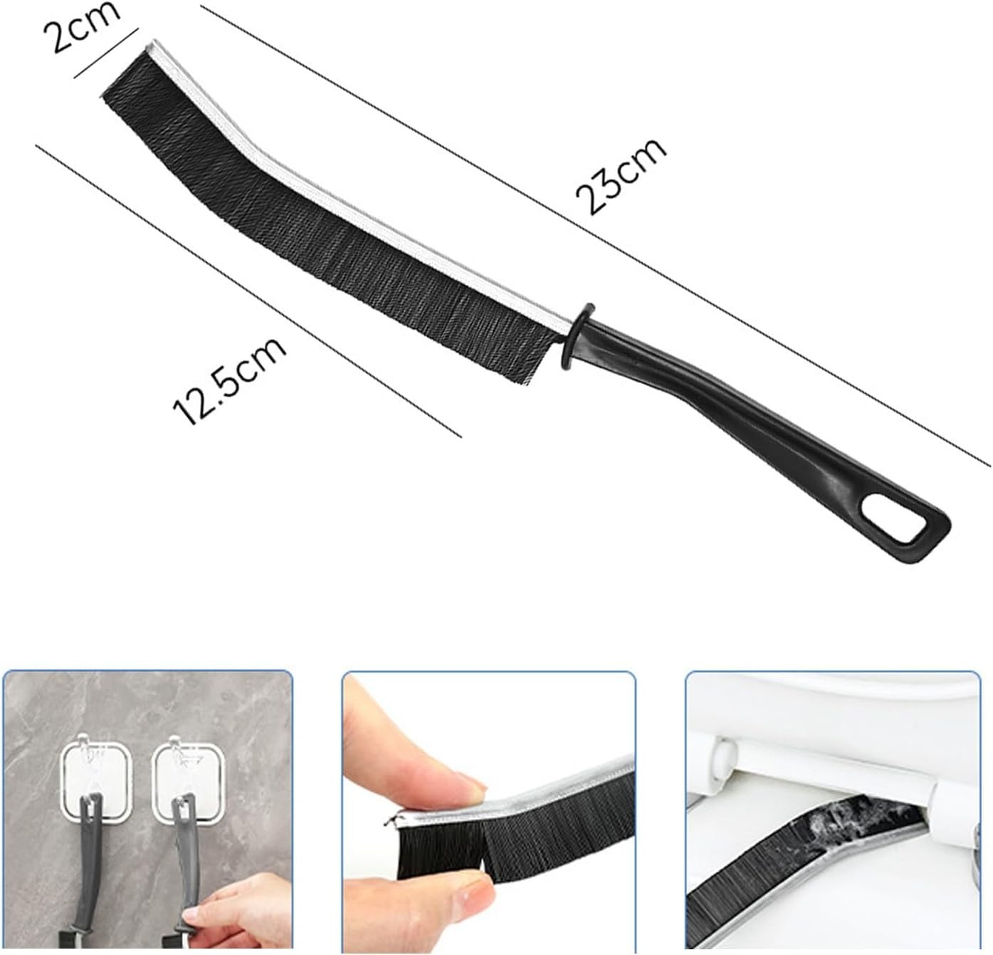 Compact 3-Pack Cleaning Brushes for Easy Dirt Removal in Hard-to- Areas