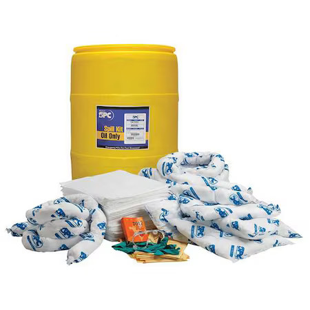 Brady Sko-55 Spill Kit, 40 Gal Volume Absorbed Per Kit, 55 Gal Capacity, Drum,