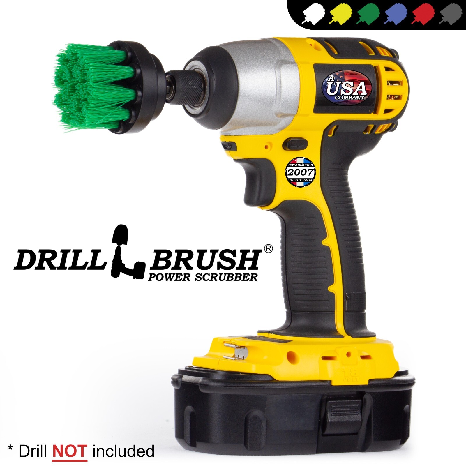 Small Diameter Power Scrubber Brush for Drill-Cleans Kitchen Surfaces, and Pans