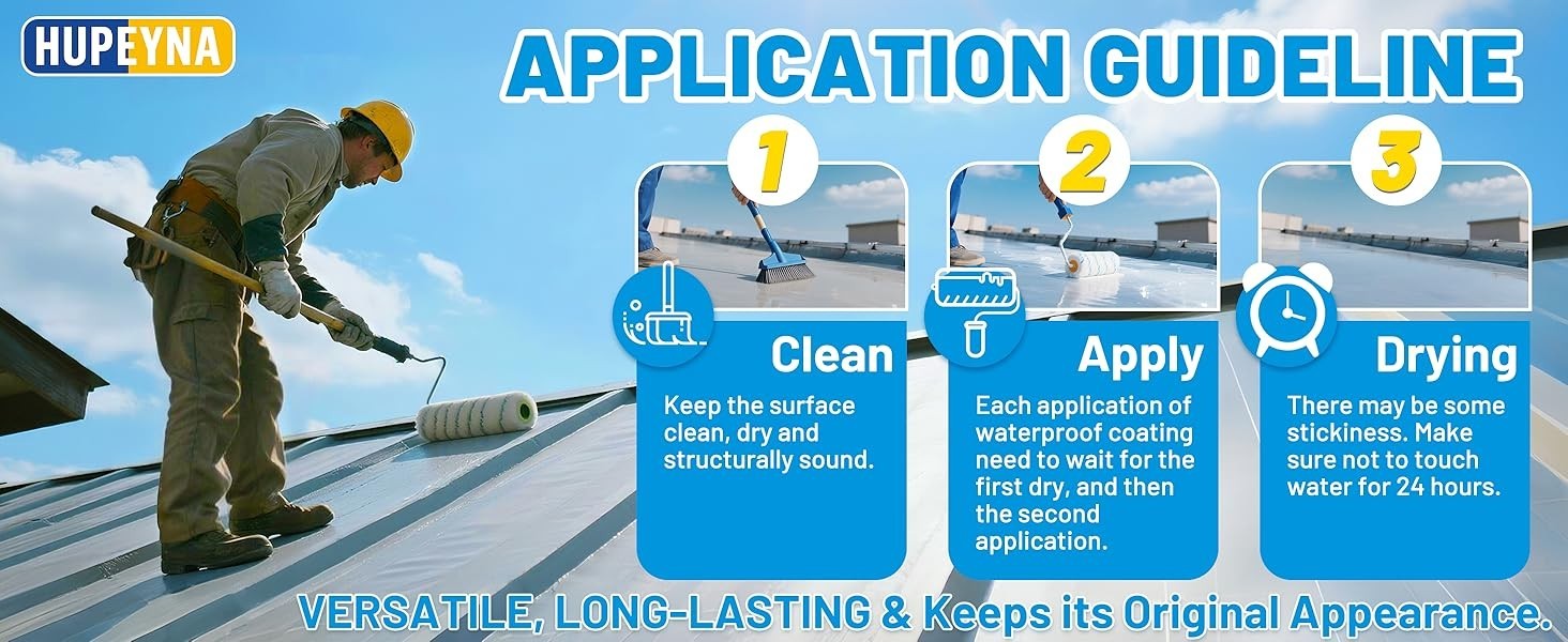 4L Hupeyna Waterproof Sealant, Liquid Transparent Waterproof Coating Repairing