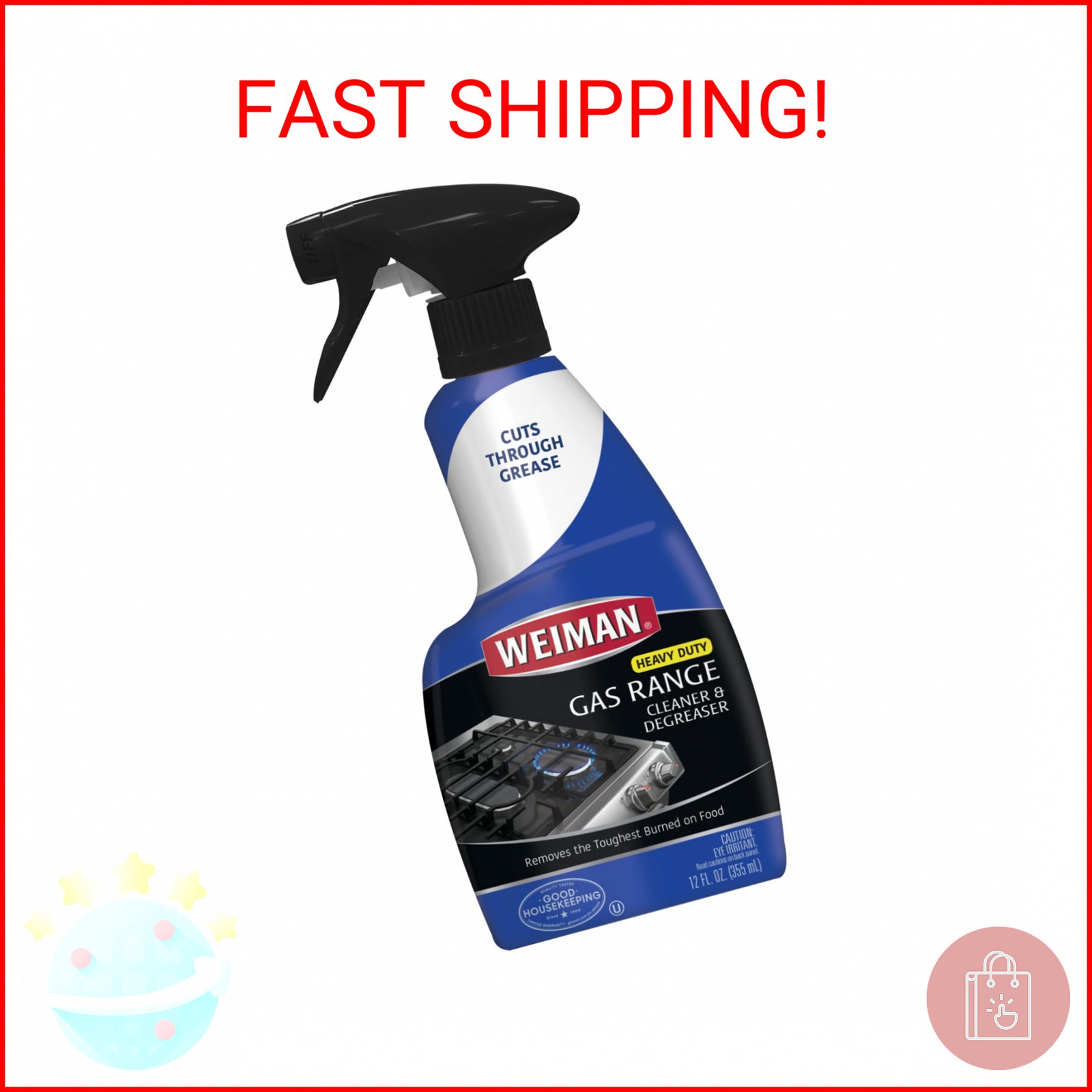 Weiman Gas Range Cleaner and Degreaser, Single, Lemon, 1 Count