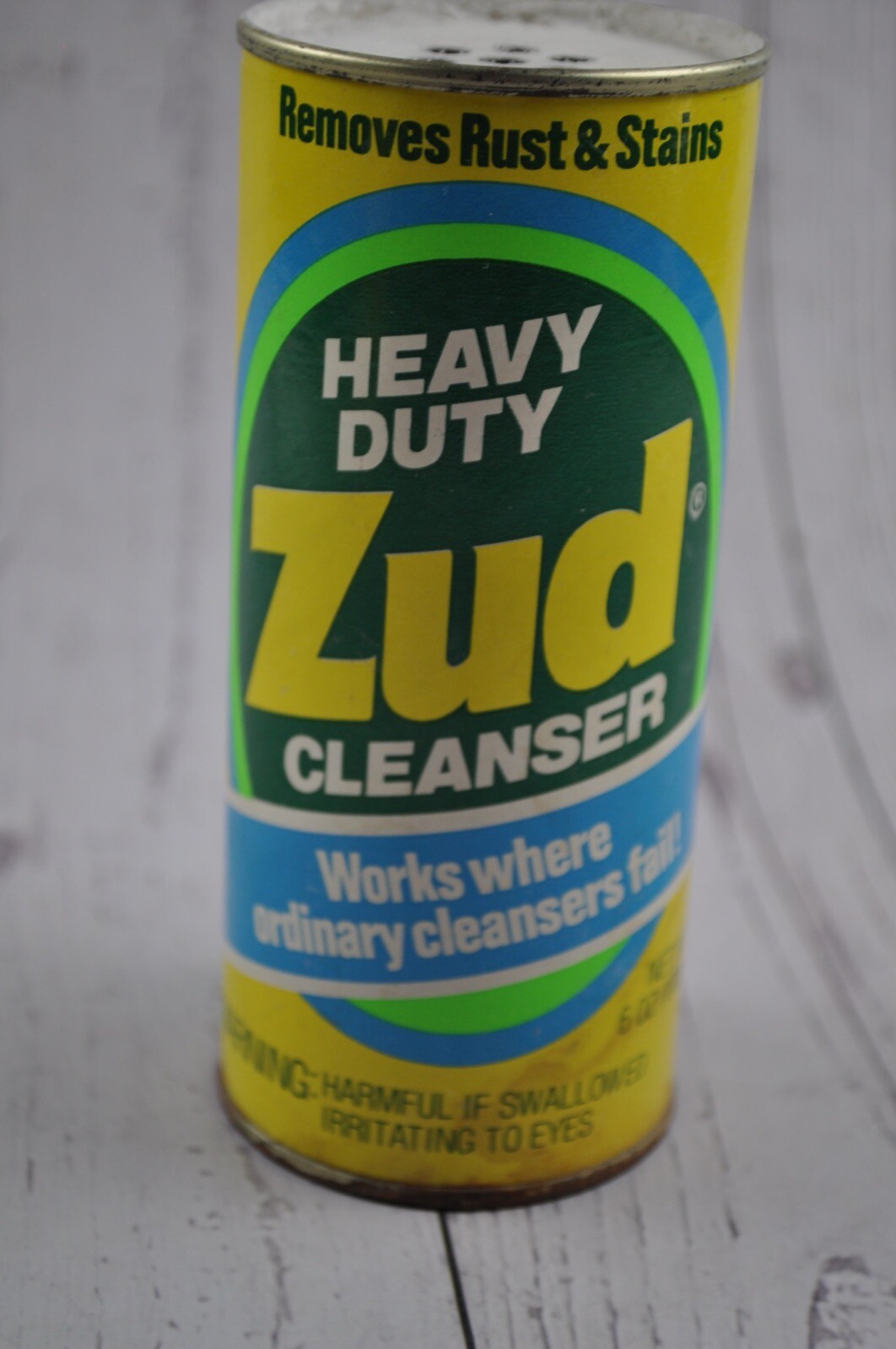 Vintage ZUD Heavy Duty Cleanser 6 Oz. Can Open Prop Display