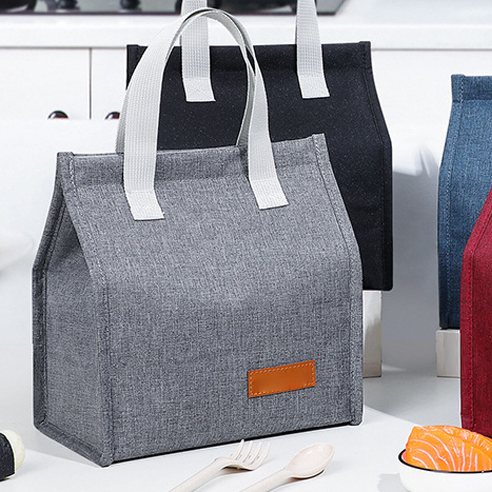 Insulated Lunch Bag Cationic Fabric Large Capacity Aluminum Foil Waterproof Lunc