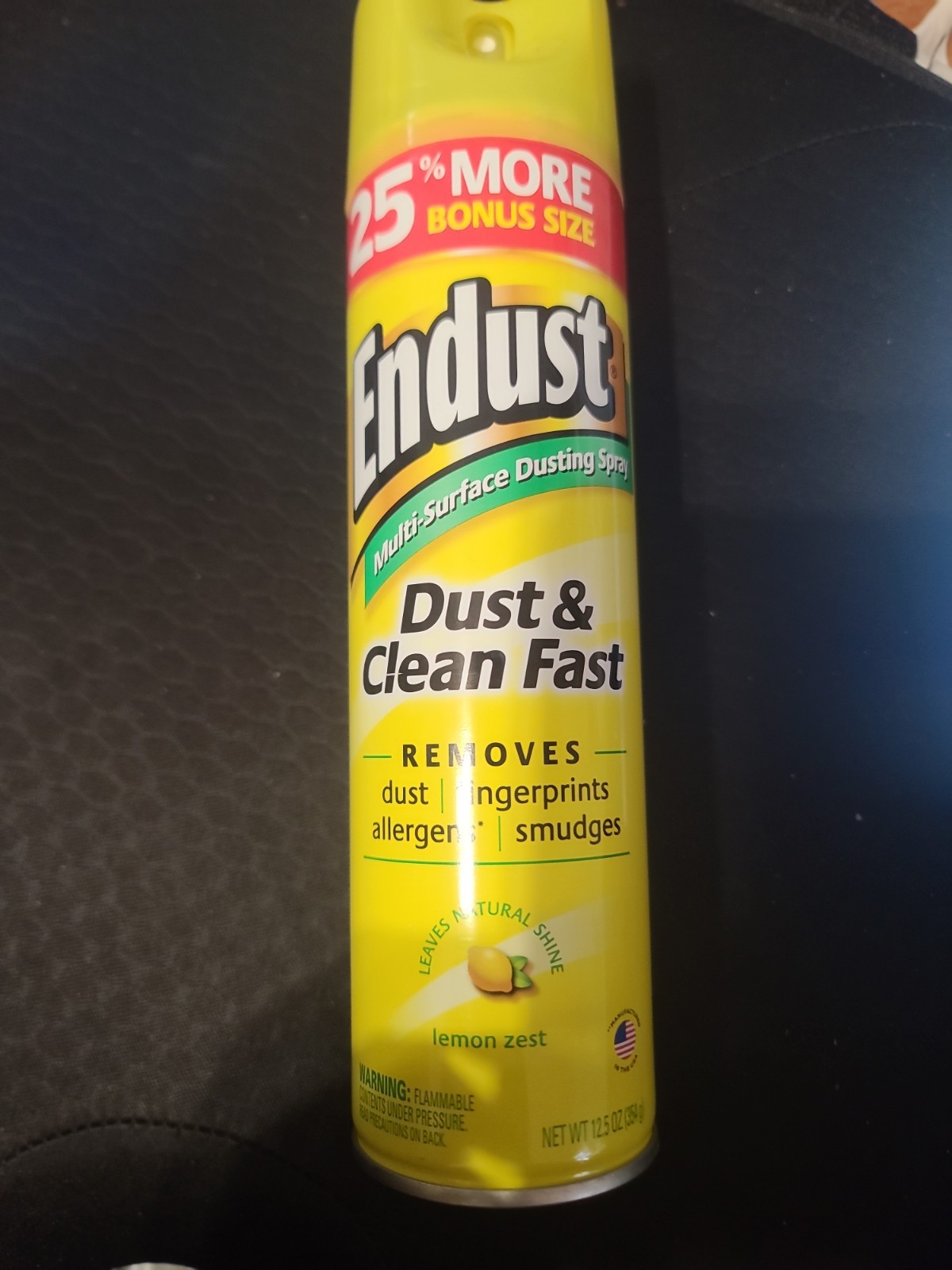 Endust® Multi-Surface Dusting and Cleaning Spray, Lemon Zest, Aerosol, 12.5 oz.