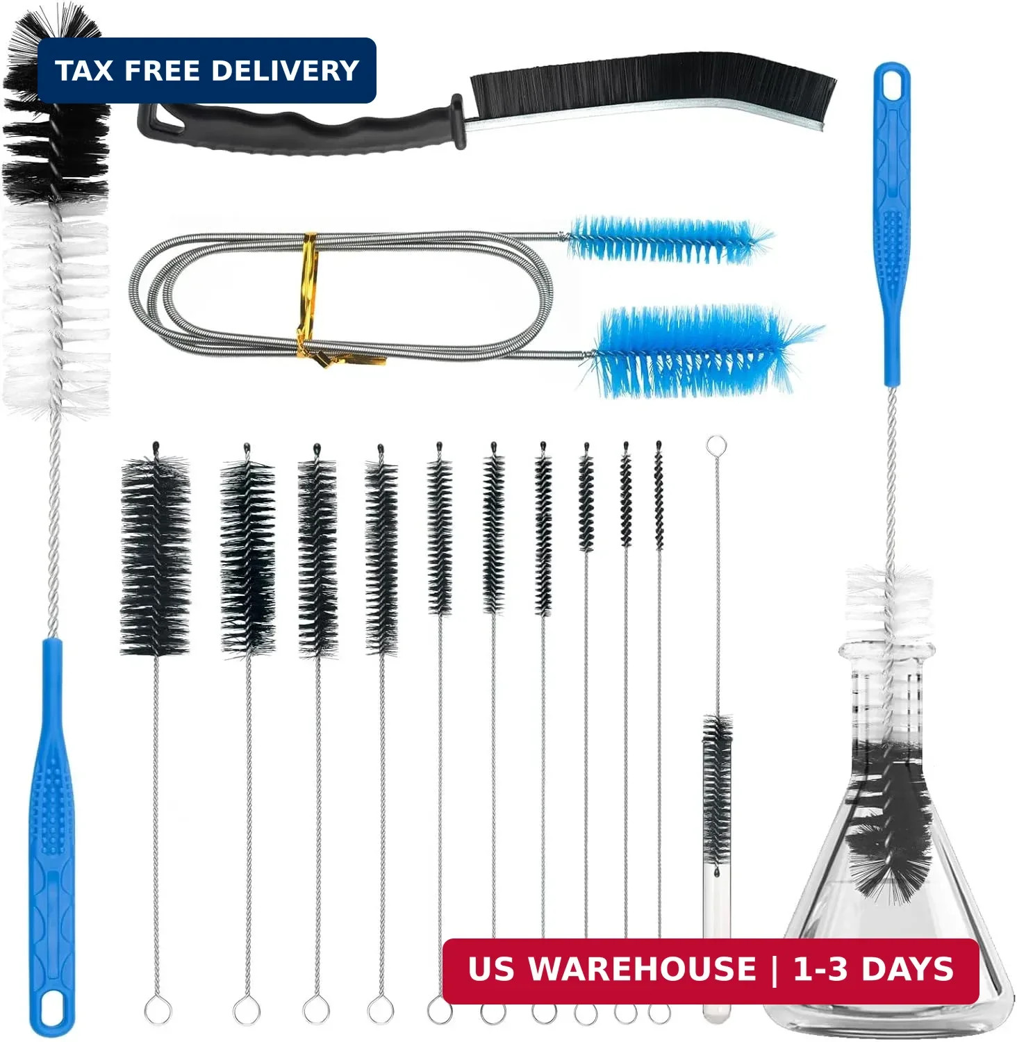 13Pcs Glass Cleaning Kit Tube Pipe Cleaners Straw Cleaner Brush – Reusable Handl