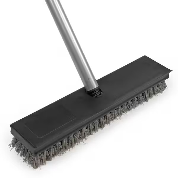 12″ Heavy Duty Deck Scrub Brush 50″ Handle Stiff Bristles Floor Patio Cleaner